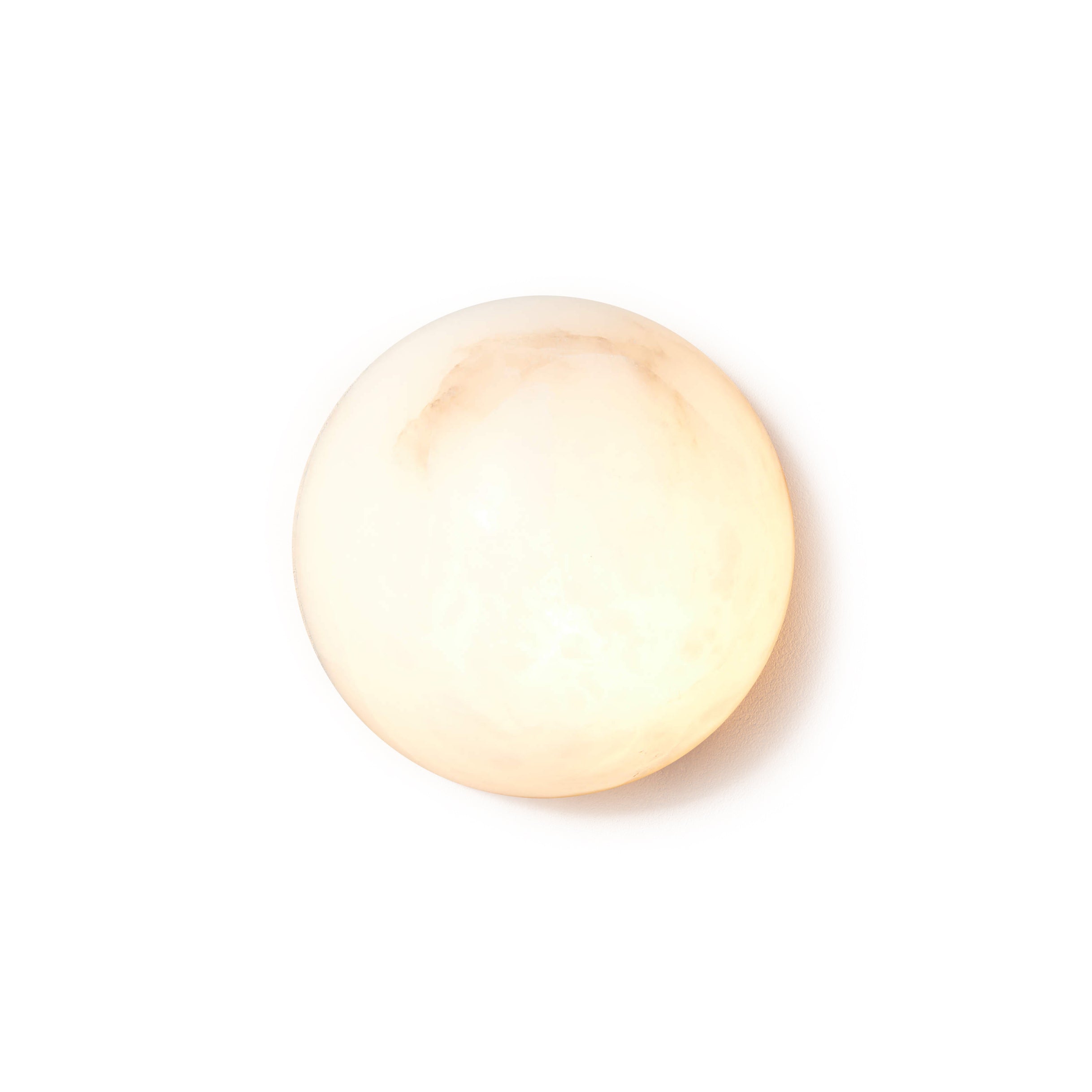 Grex Minimalistische runde Alabaster Wandleuchte