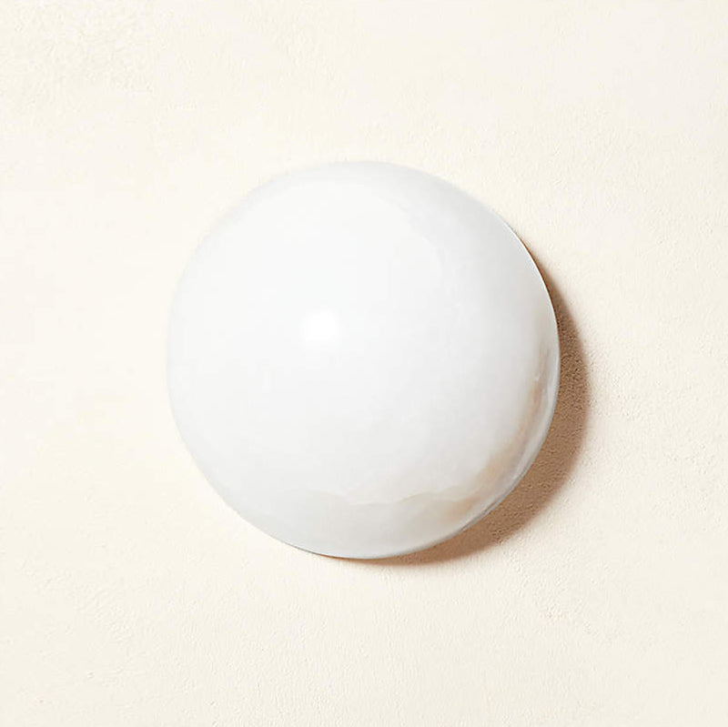 Grex Minimalistische runde Alabaster Wandleuchte