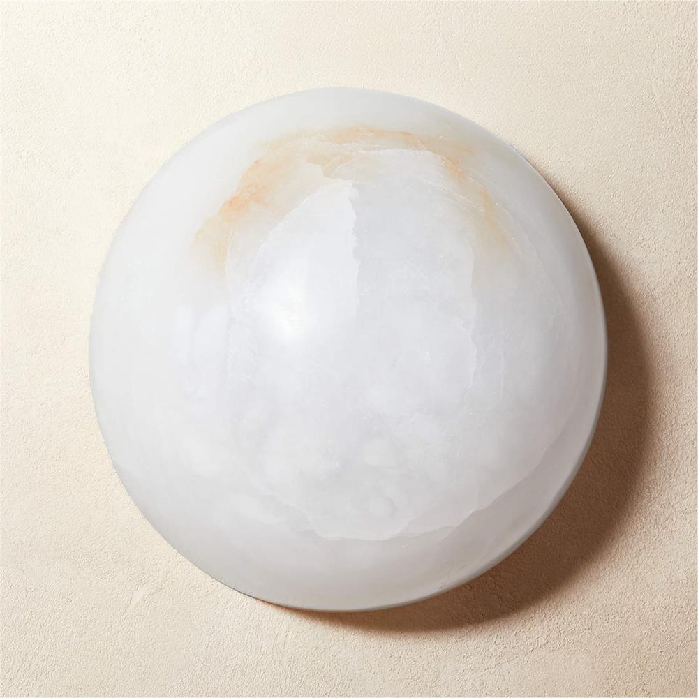 Grex Minimalistische runde Alabaster Wandleuchte