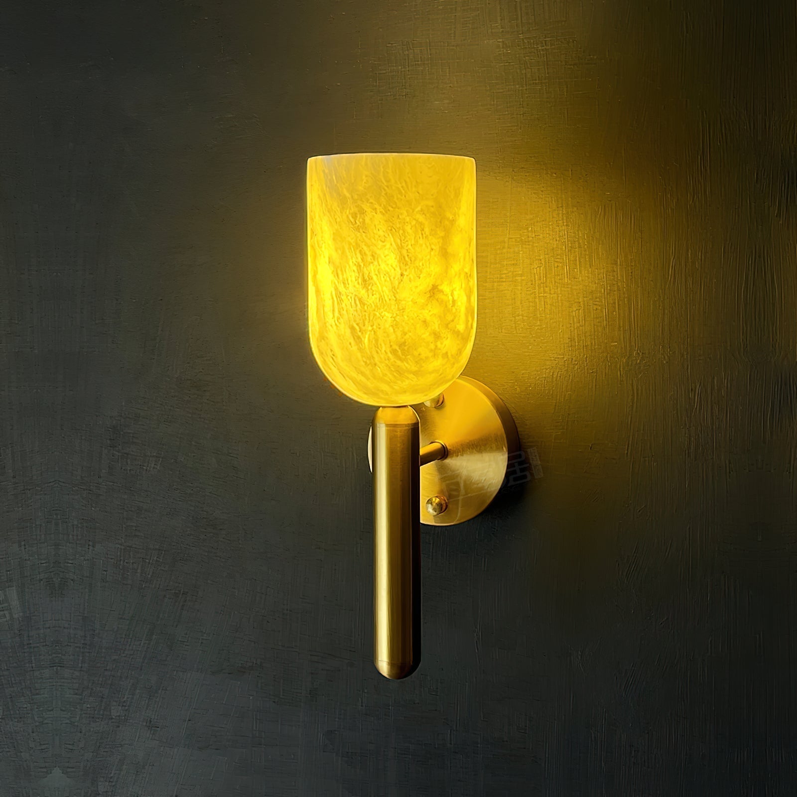 Lyphaia Messing Alabaster Wandleuchte-Letslighting