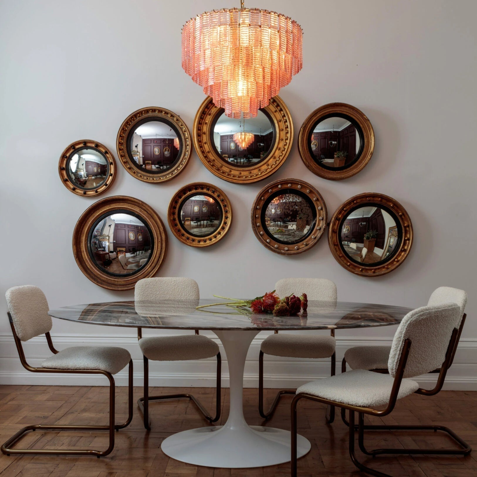 Aurora Chandelier Pink Murano Glass Layered Vintage Luxury - Neutralighting