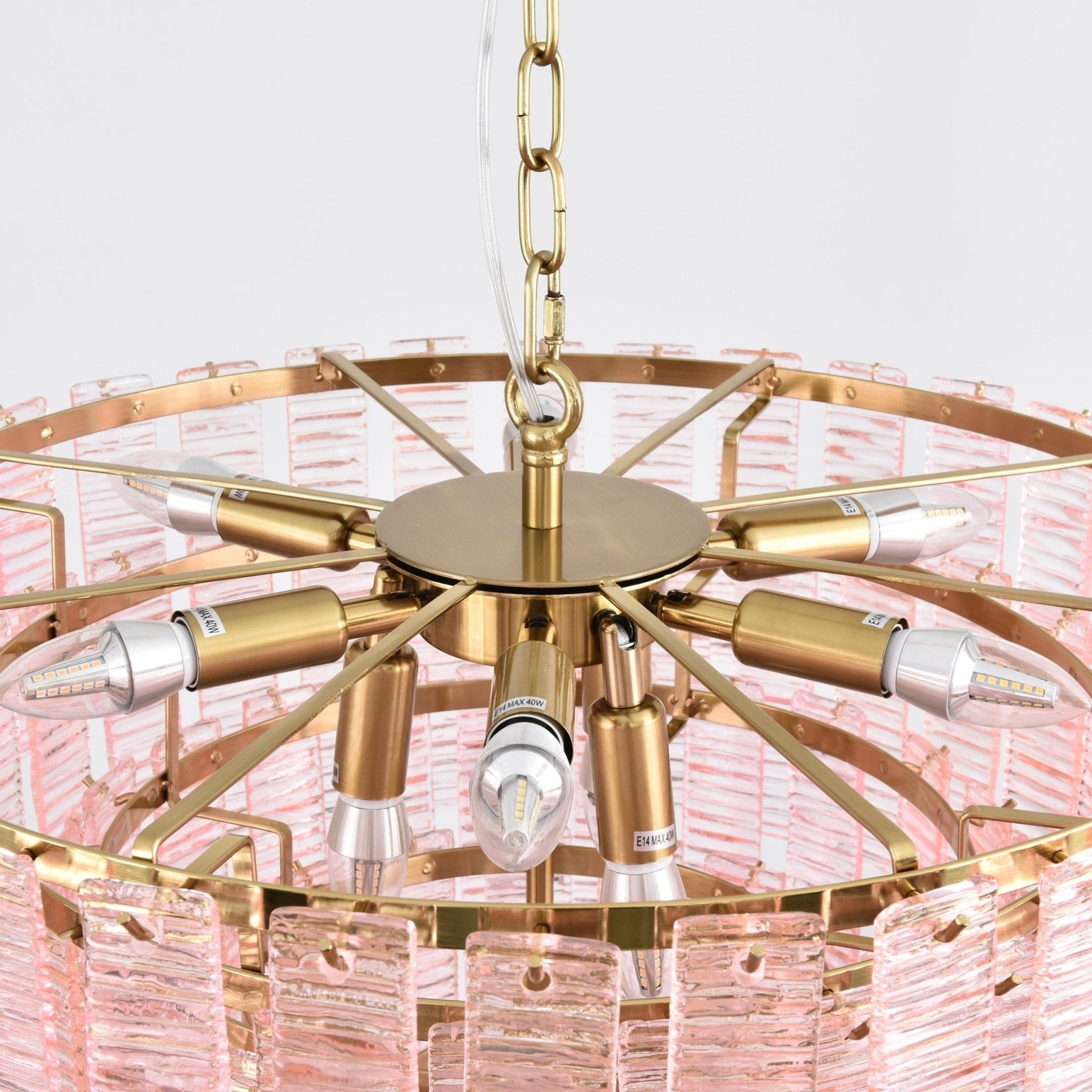 Aurora Chandelier Pink Murano Glass Layered Vintage Luxury - Neutralighting