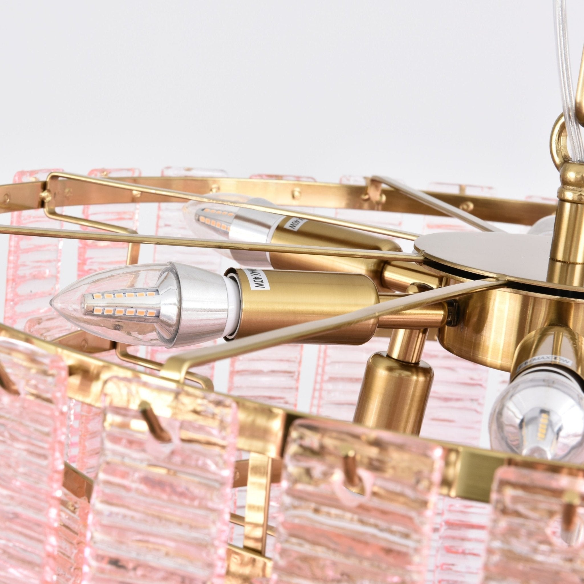 Aurora Chandelier Pink Murano Glass Layered Vintage Luxury - Neutralighting