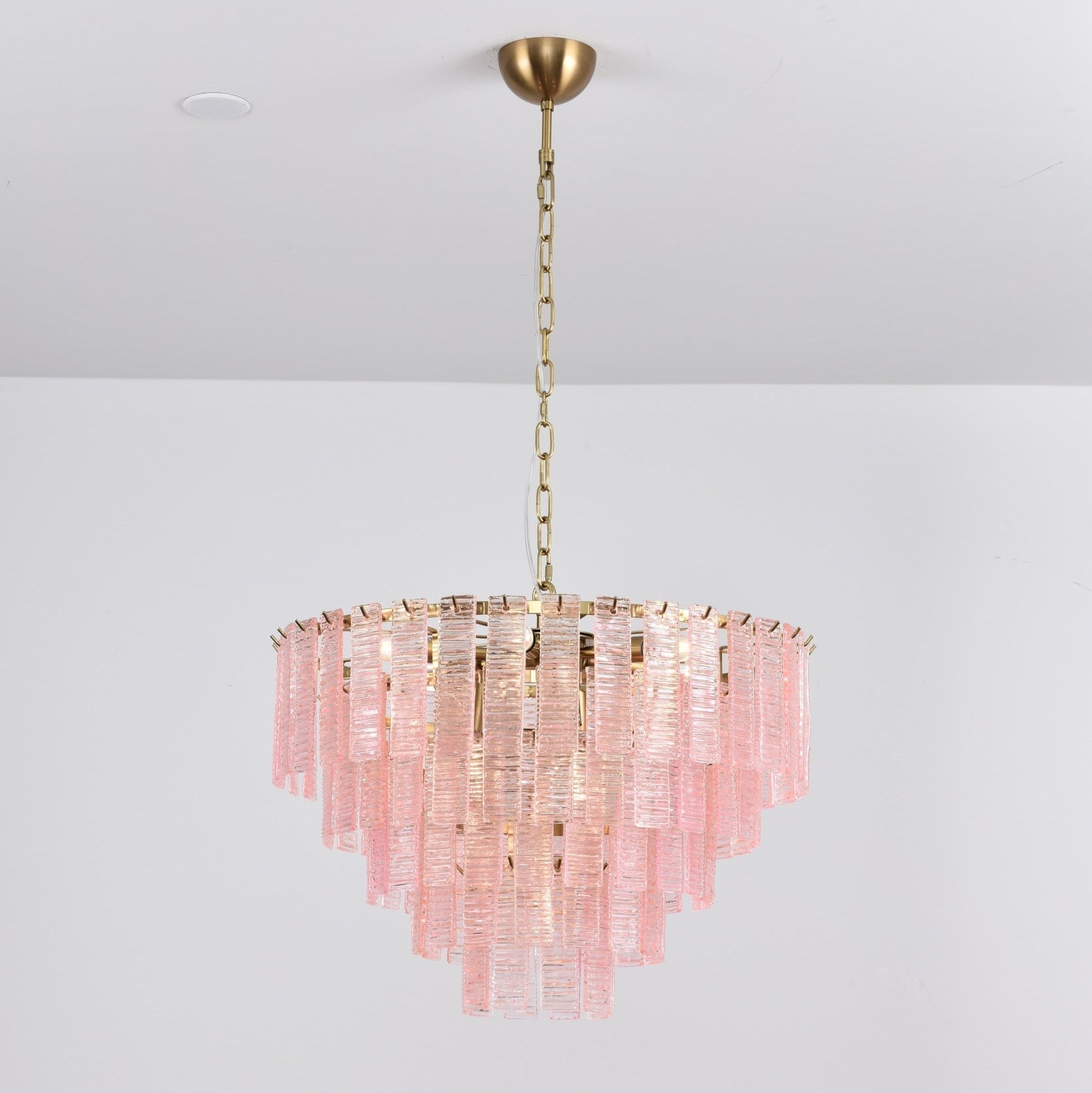 Aurora Chandelier Pink Murano Glass Layered Vintage Luxury - Neutralighting