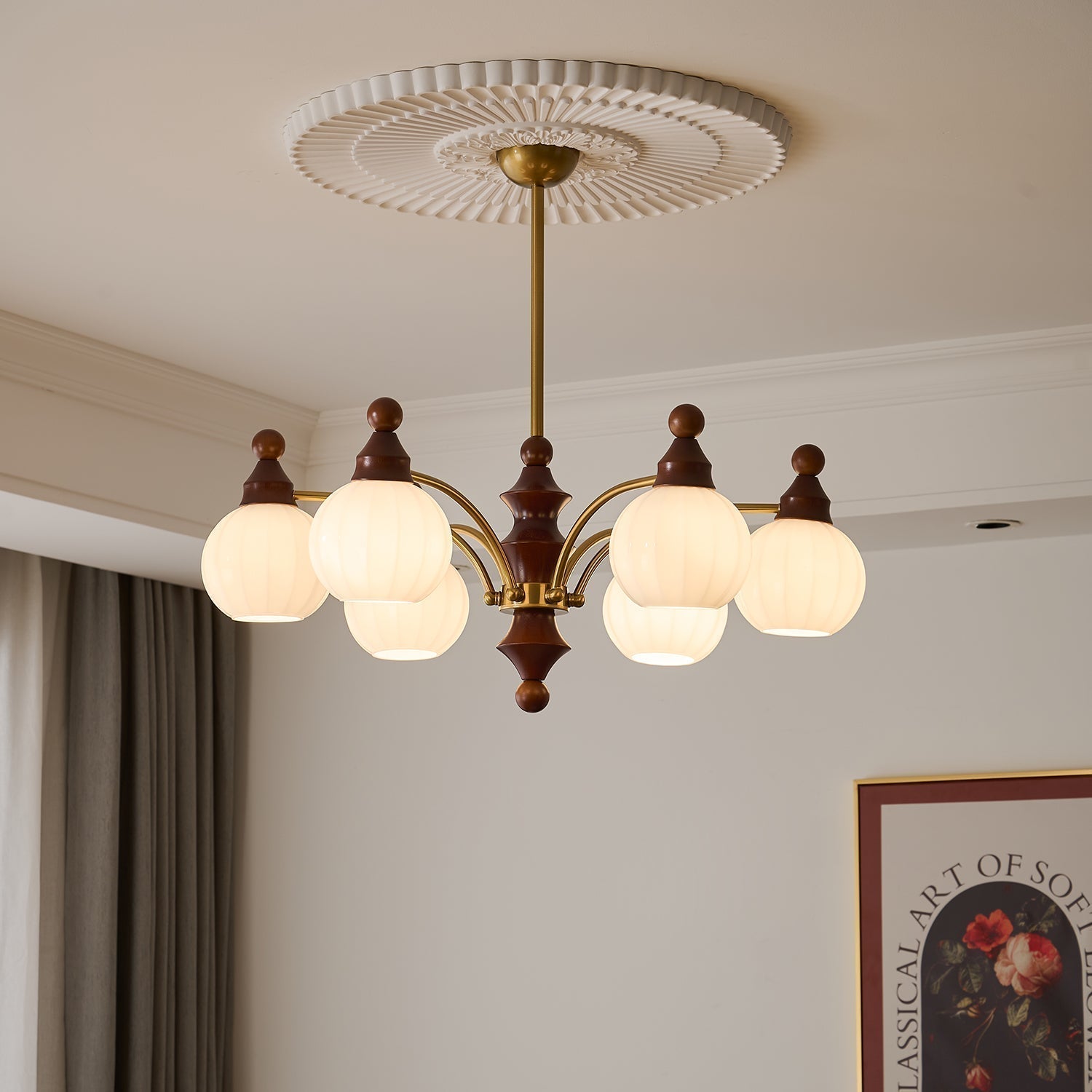 Lustra Chandelier Blossom with Glass Shades-Letslighting