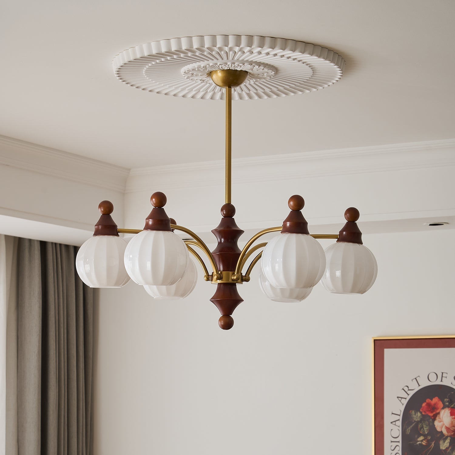 Lustra Chandelier Blossom with Glass Shades-Letslighting