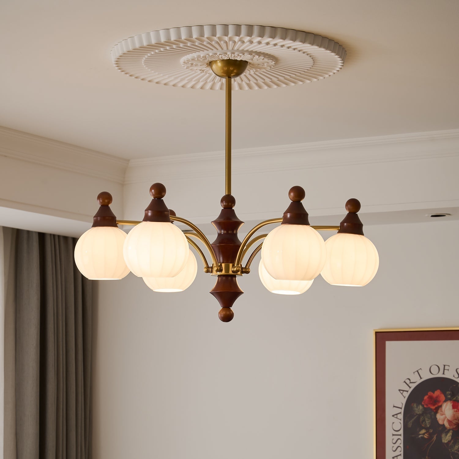 Lustra Chandelier Blossom with Glass Shades-Letslighting