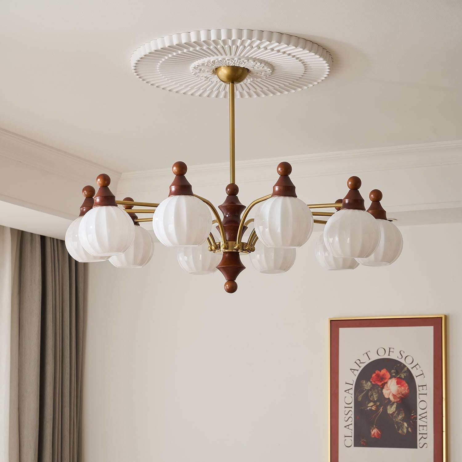 Lustra Chandelier Blossom with Glass Shades-Letslighting