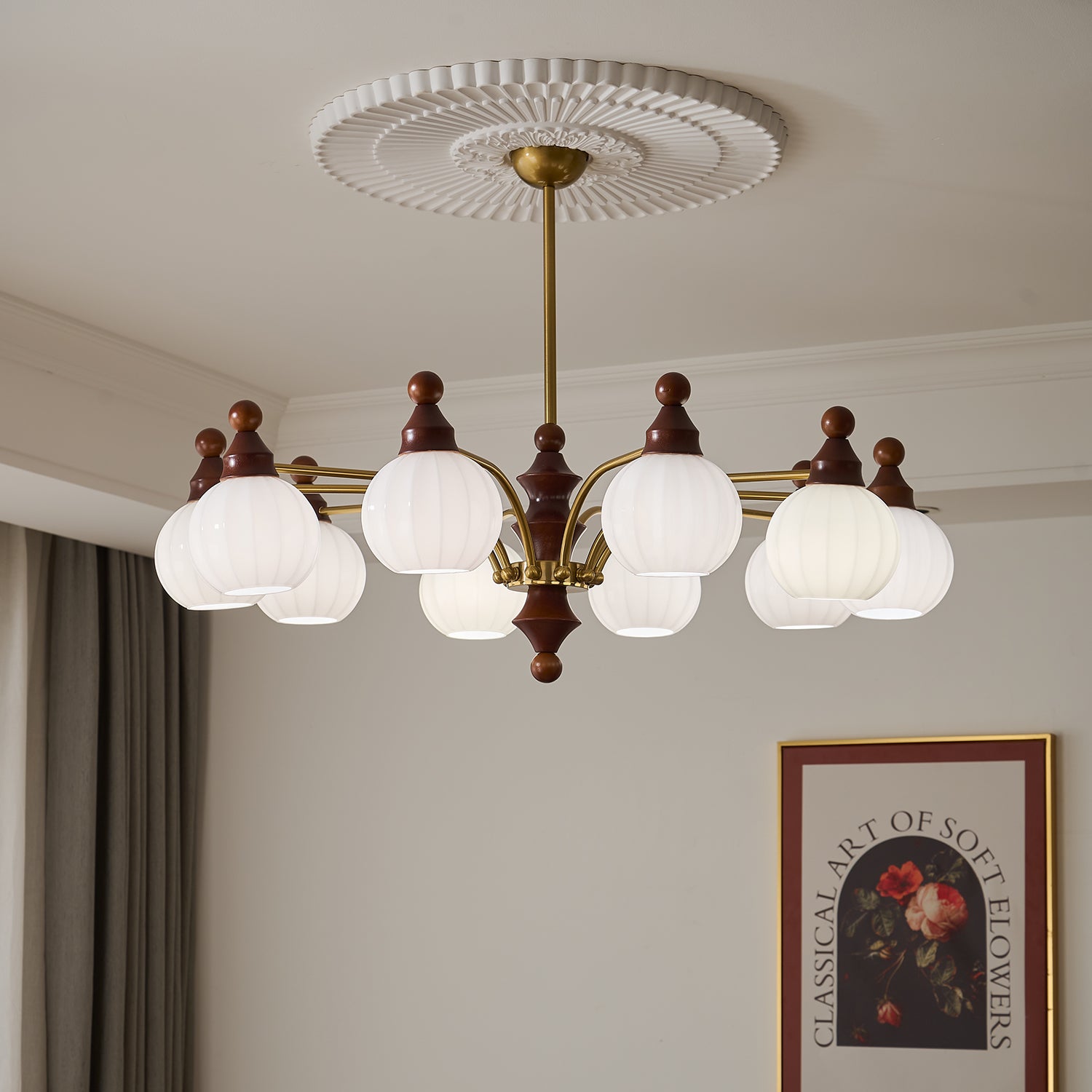 Lustra Chandelier Blossom with Glass Shades-Letslighting
