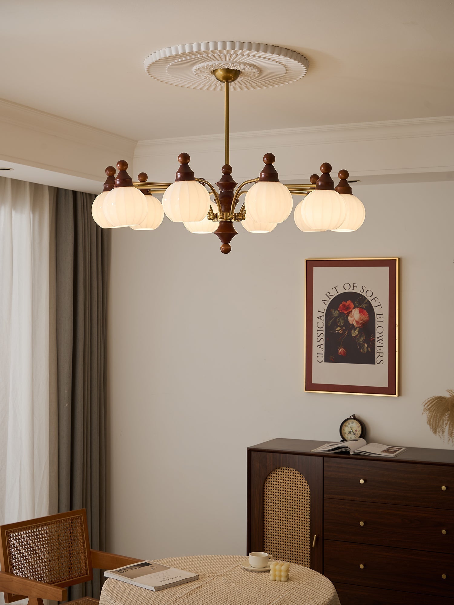 Lustra Chandelier Blossom with Glass Shades-Letslighting