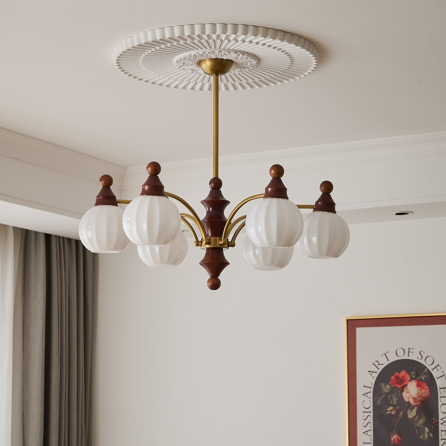 Lustra Chandelier Blossom with Glass Shades-Letslighting