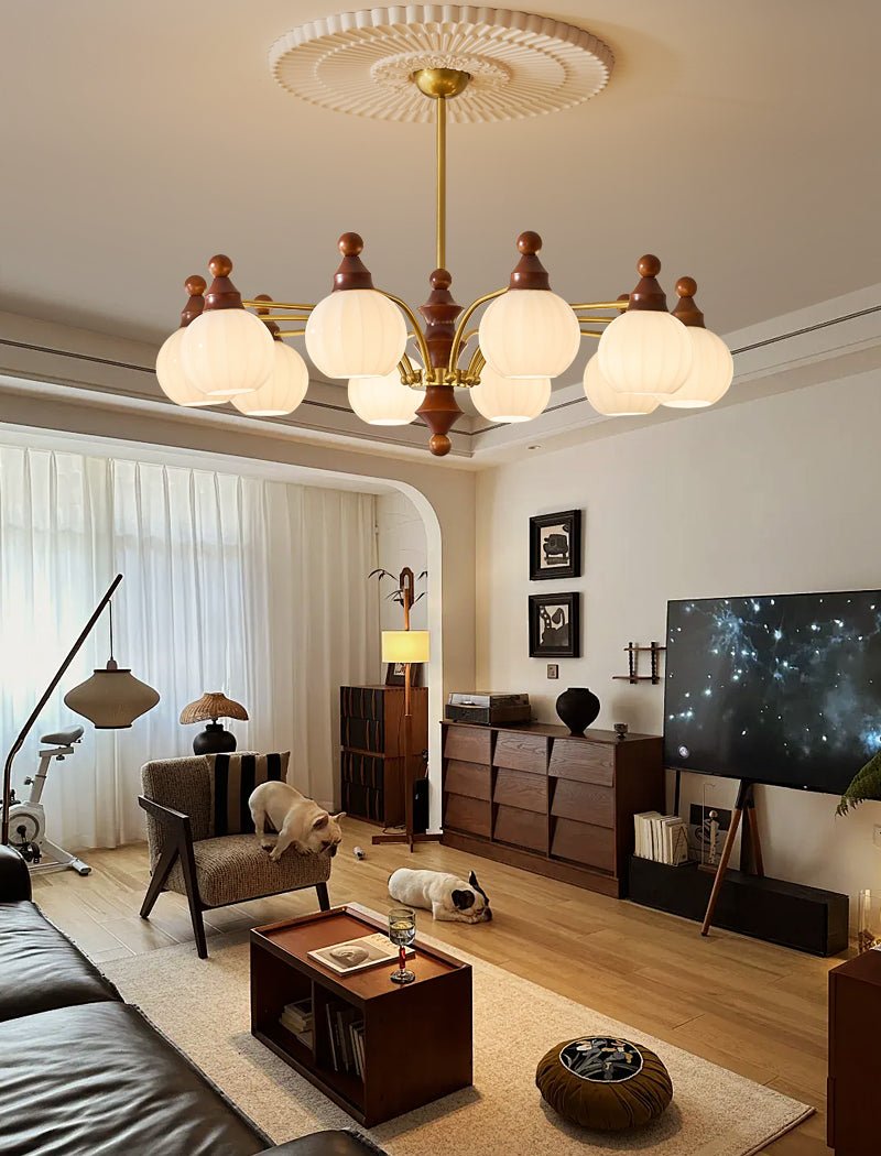 Lustra Chandelier Blossom with Glass Shades-Letslighting