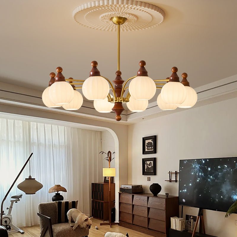 Lustra Chandelier Blossom with Glass Shades-Letslighting