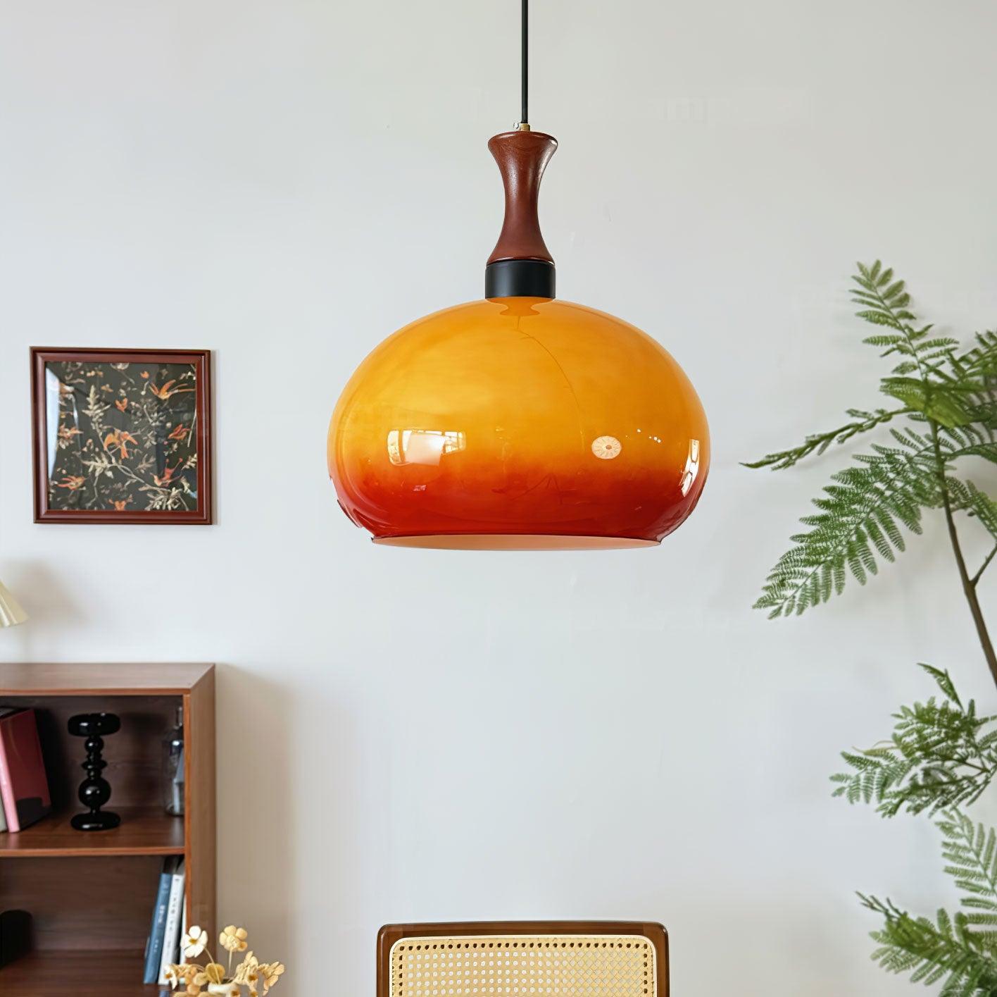 Orbique Moderne minimalistische Holz-Glas-Anhängerlampe-Letslighting
