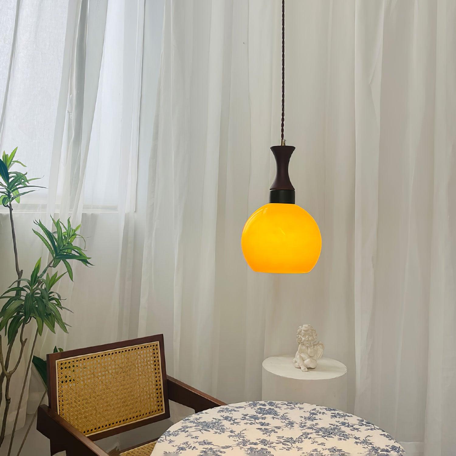 Orbique Moderne minimalistische Holz-Glas-Anhängerlampe-Letslighting