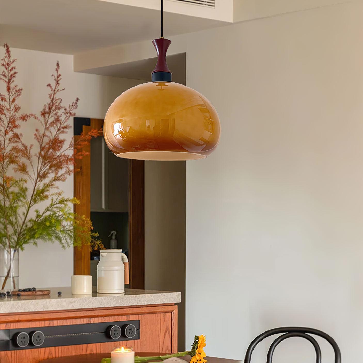 Orbique Moderne minimalistische Holz-Glas-Anhängerlampe-Letslighting