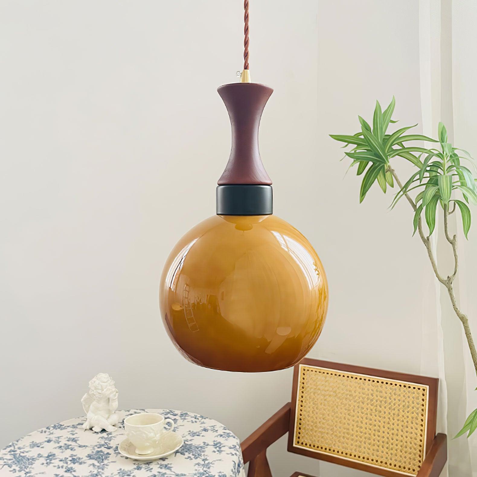 Orbique Moderne minimalistische Holz-Glas-Anhängerlampe-Letslighting