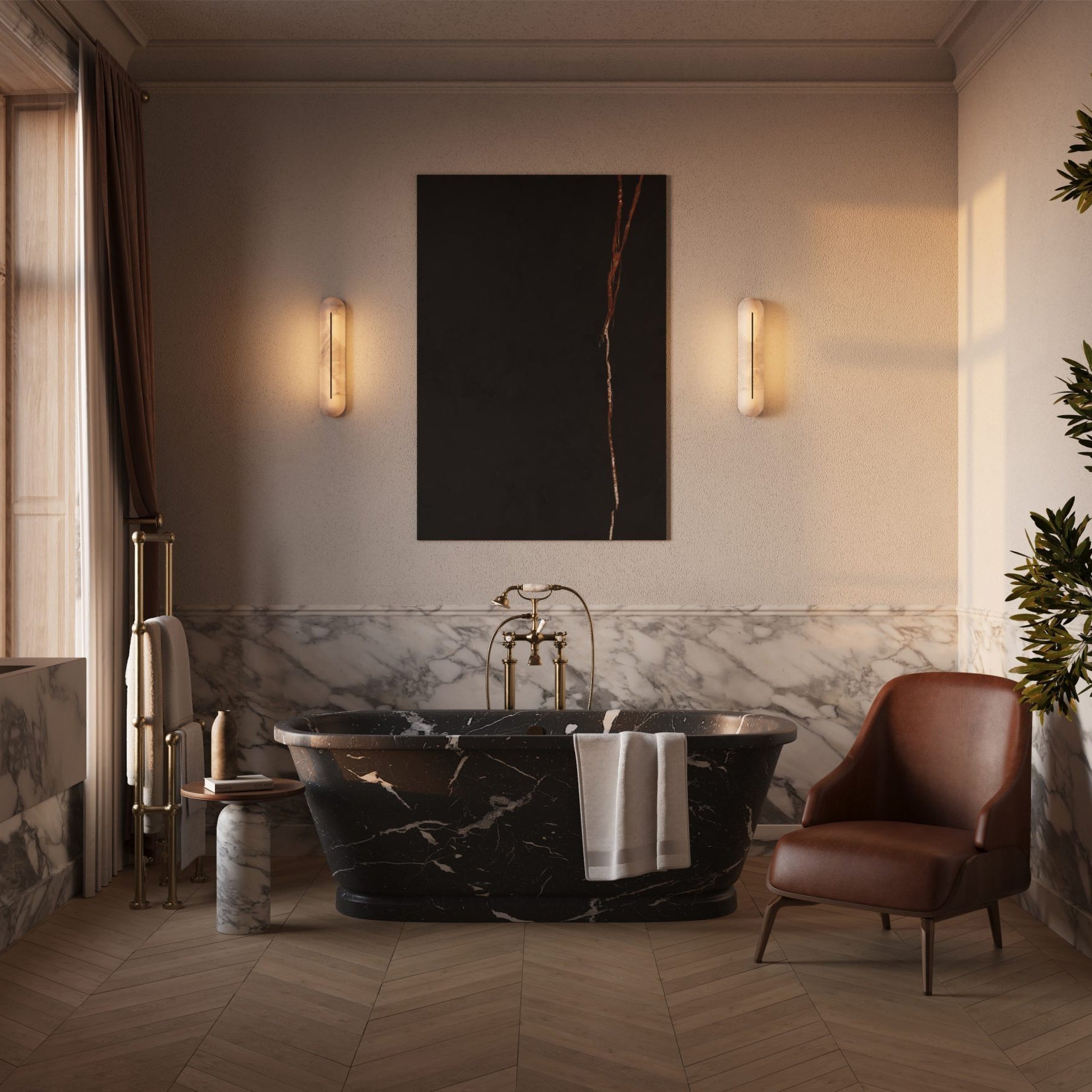 Armaryra Oblong Alabaster Wall Light - Neutralighting