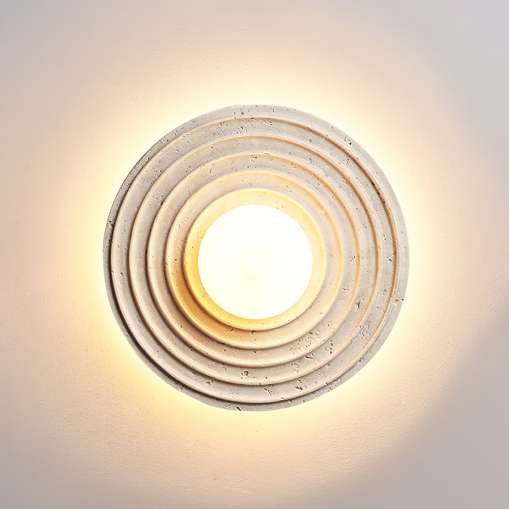 Zelirara Concentric Travertine Wall Light - Neutralighting