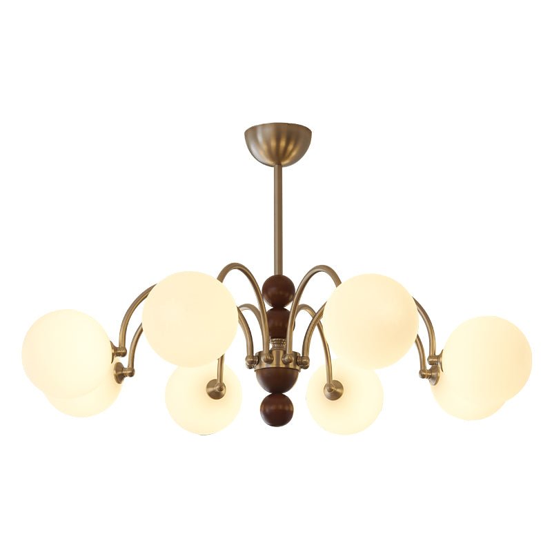 Orbital Premium Nordic Art Kurve Holz Glas Kronleuchter-Letslighting