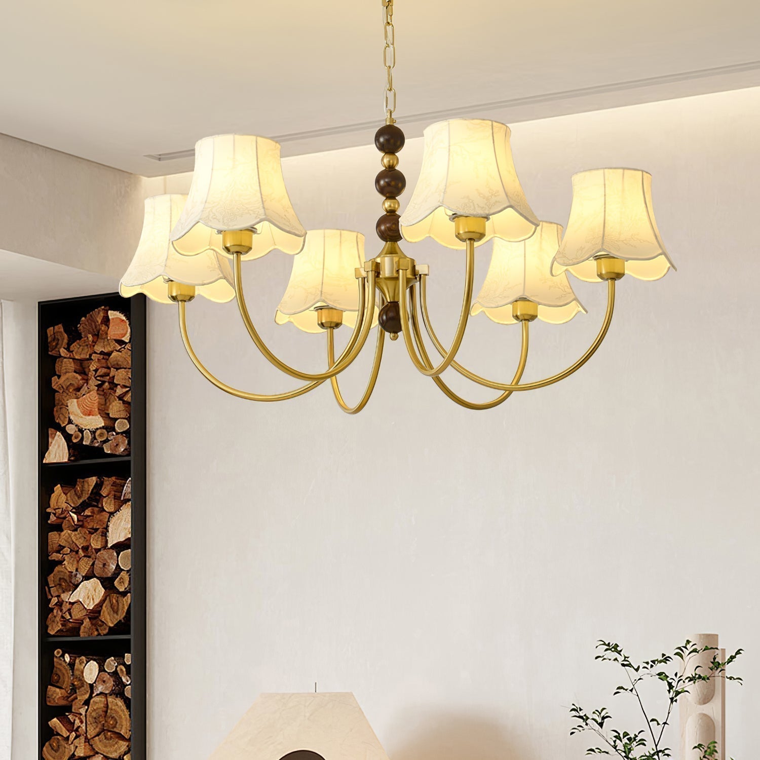 Orchid Kronleuchter Stoff Golden-Letslighting