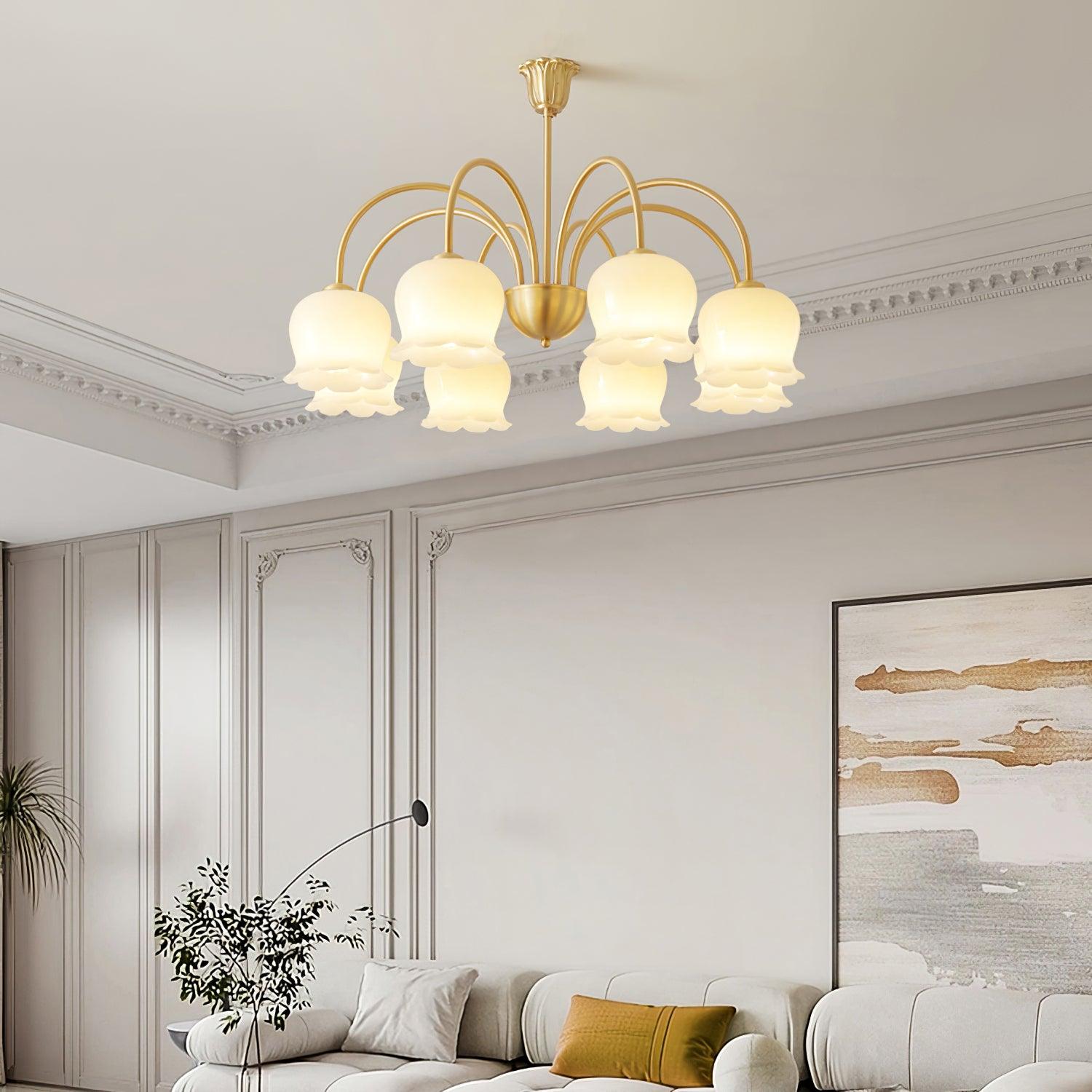 Lustra Kronleuchter Messing Eleganter Gebogener Arm-Letslighting