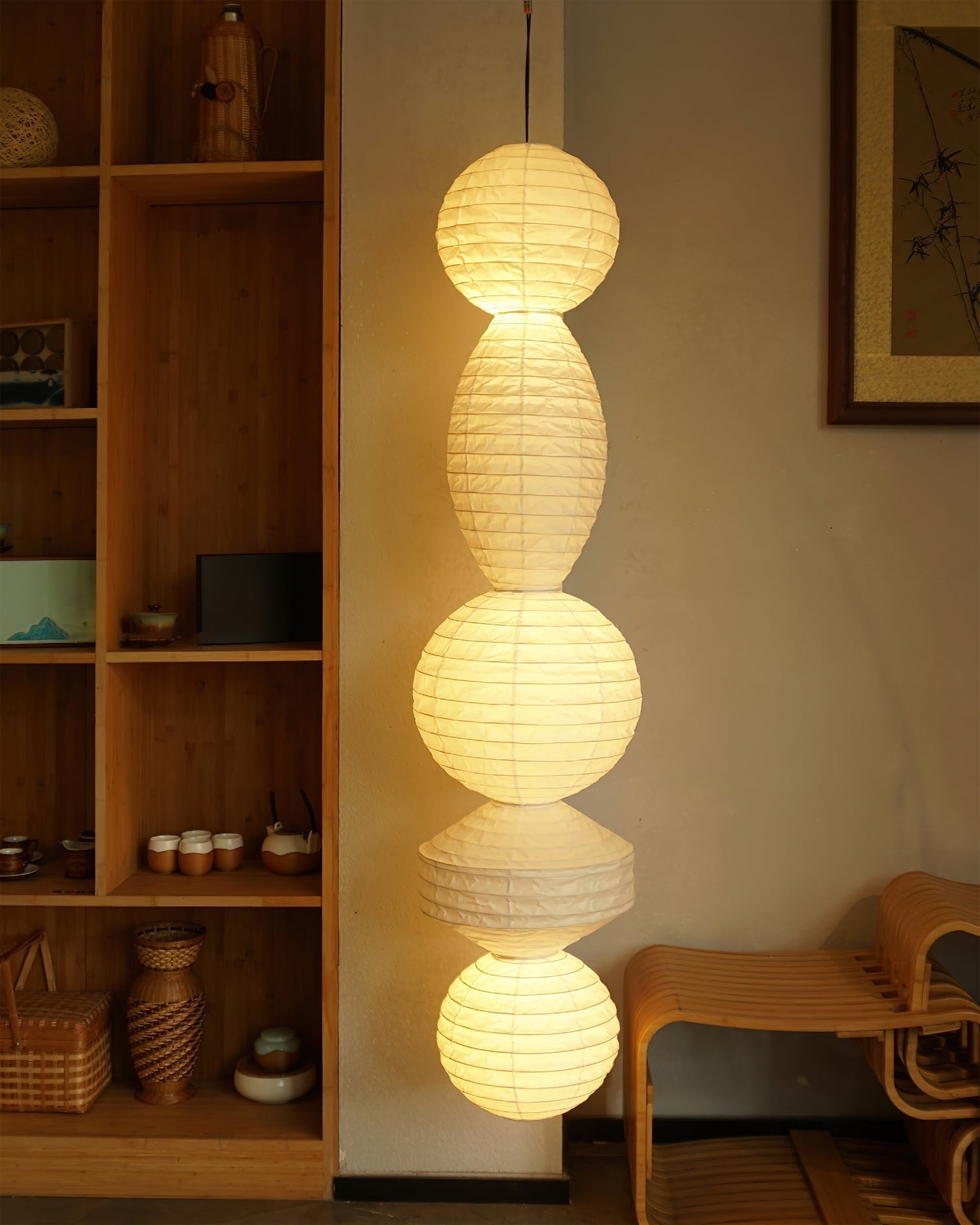 Elthayra Natur Serie Bambus Laterne Pendelleuchte-Letslighting