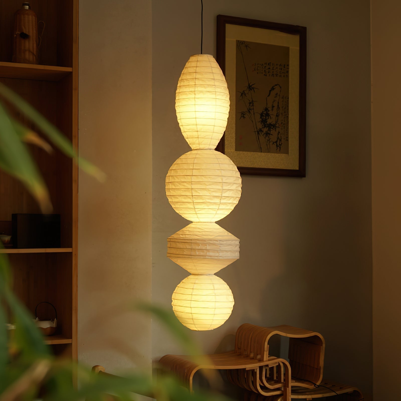 Elthayra Natur Serie Bambus Laterne Pendelleuchte-Letslighting