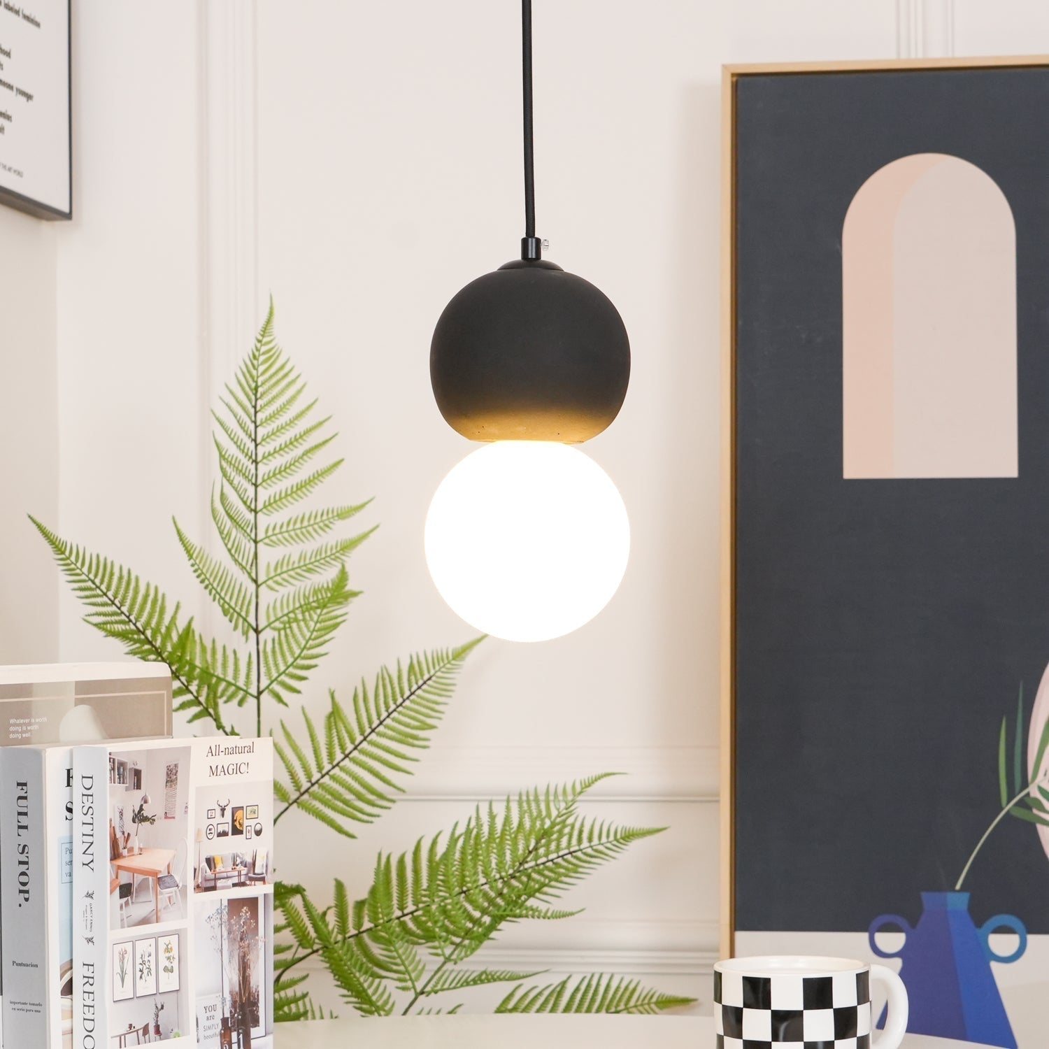 Solvicen Zement Minimalistisch Pendelleuchte-Letslighting