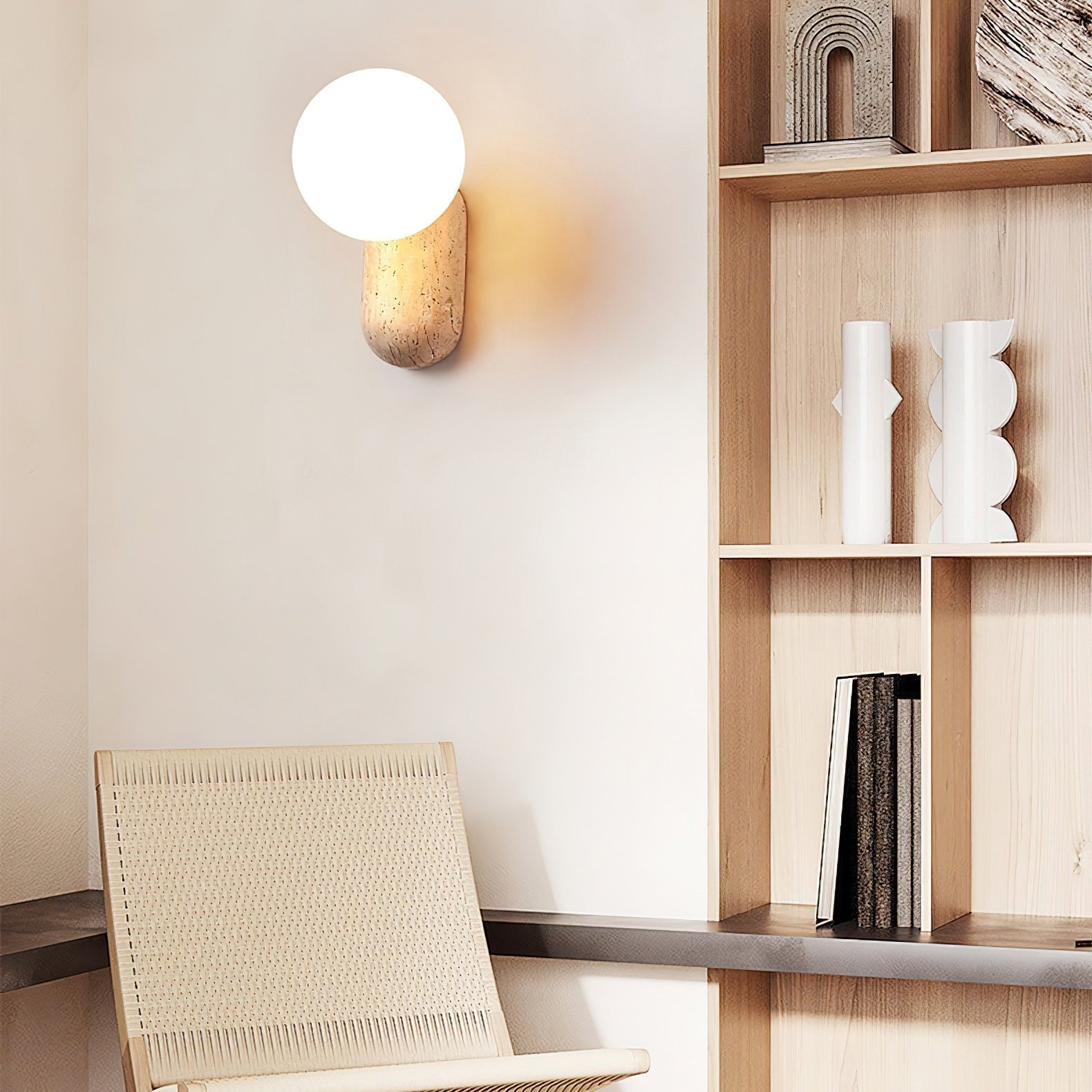 Colaeira Modern Minimalist Art Travertine Wall Lamp - Letslighting