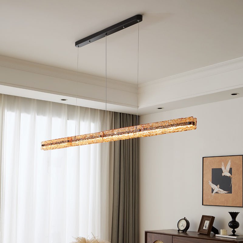 Avnorira Modern Minimalistisch Linear Insel Glas Pendelleuchte-Letslighting