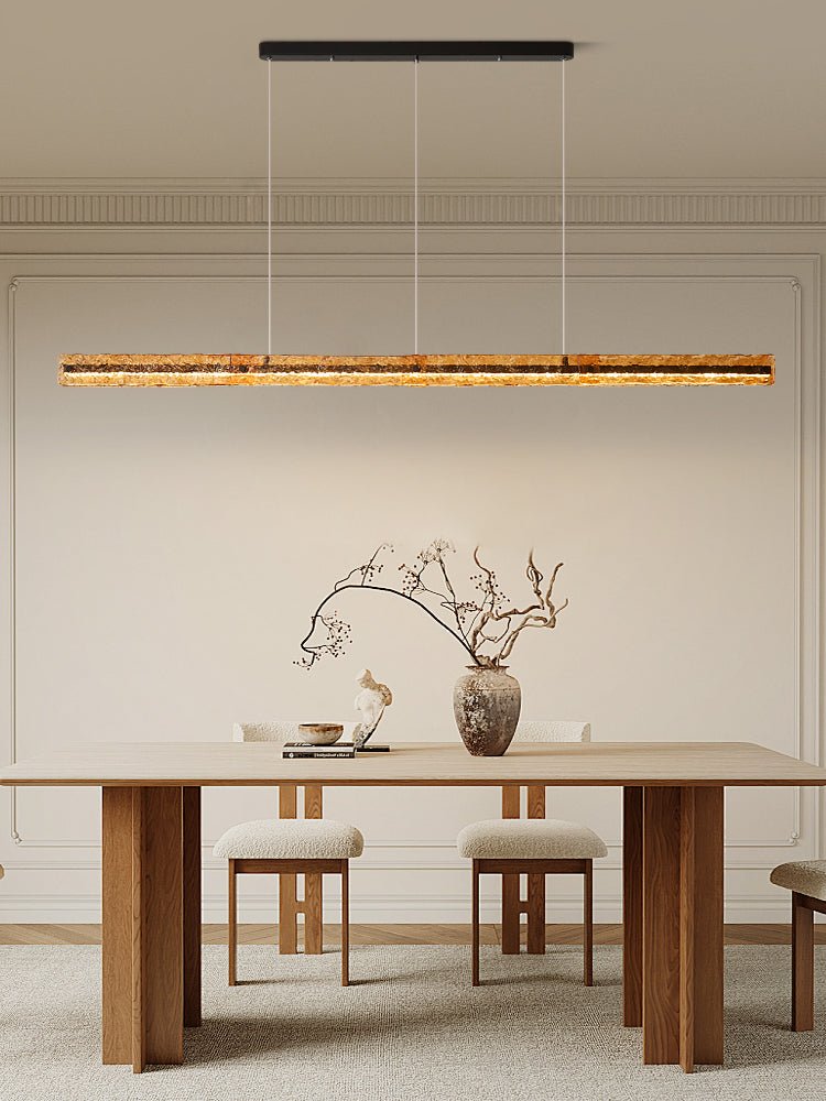 Avnorira Modern Minimalistisch Linear Insel Glas Pendelleuchte-Letslighting