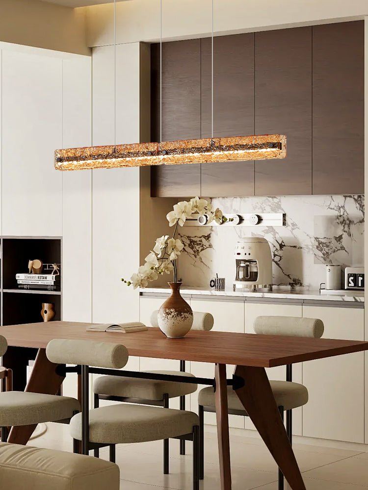 Avnorira Modern Minimalistisch Linear Insel Glas Pendelleuchte-Letslighting