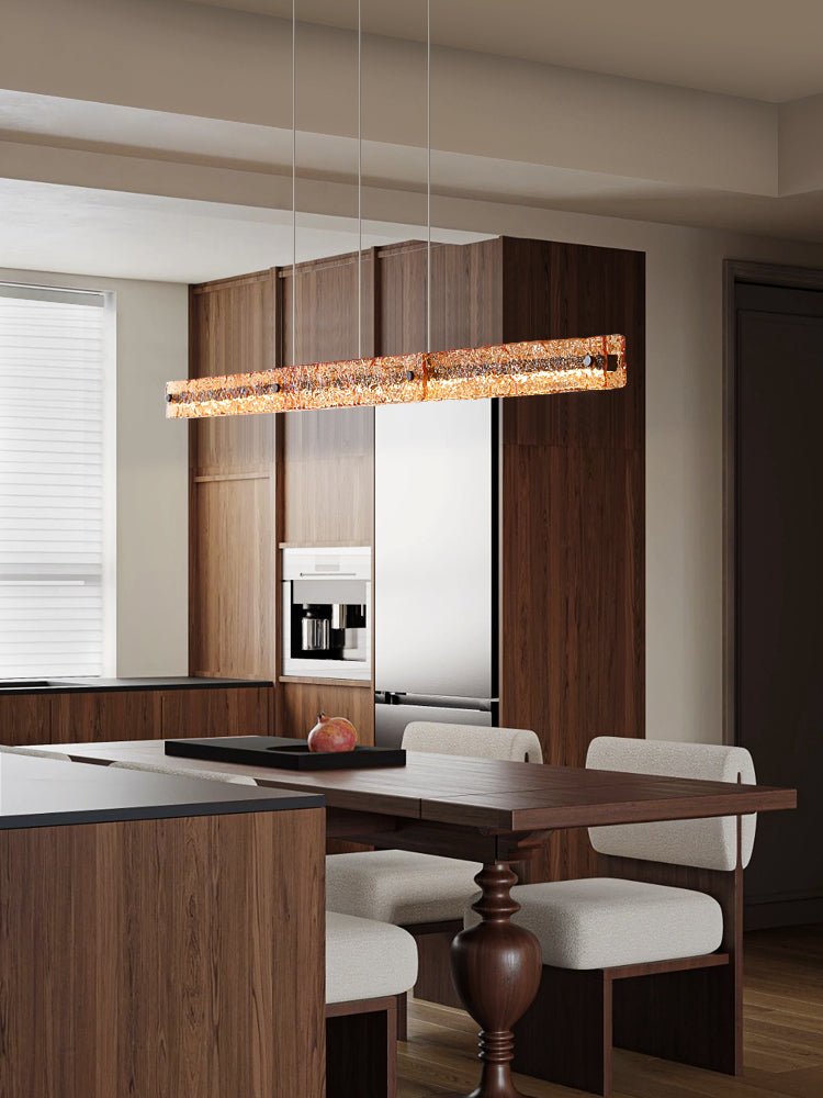 Avnorira Modern Minimalistisch Linear Insel Glas Pendelleuchte-Letslighting