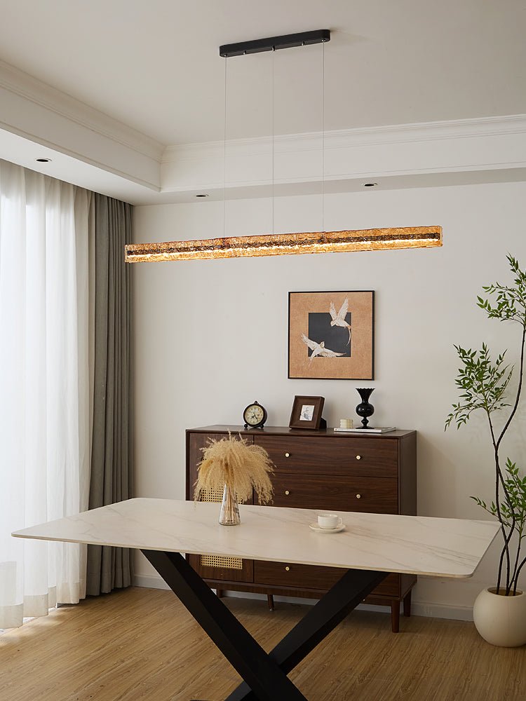 Avnorira Modern Minimalistisch Linear Insel Glas Pendelleuchte-Letslighting