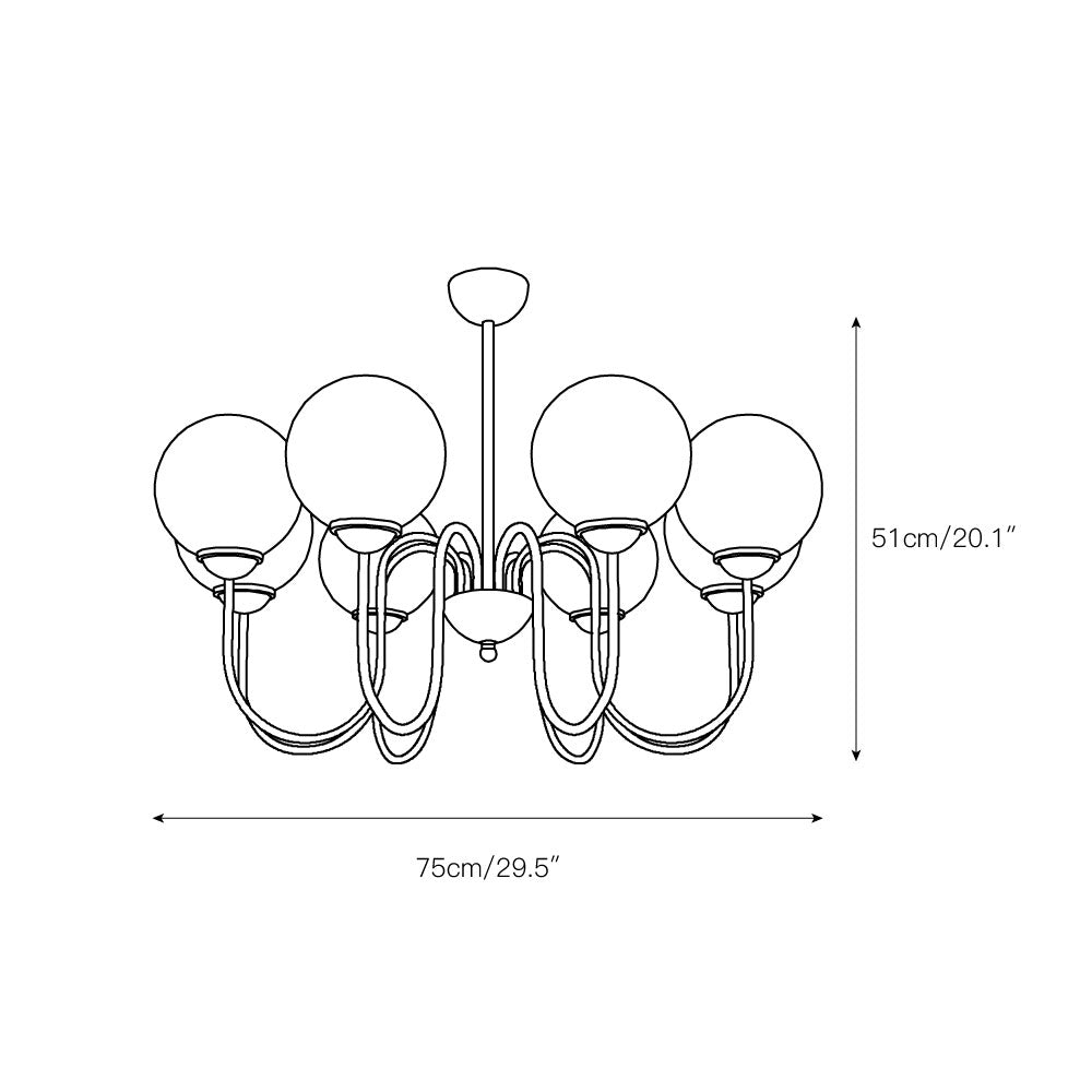 Ildorel Messing Glas Premium Nordisch Art Kronleuchter-Letslighting