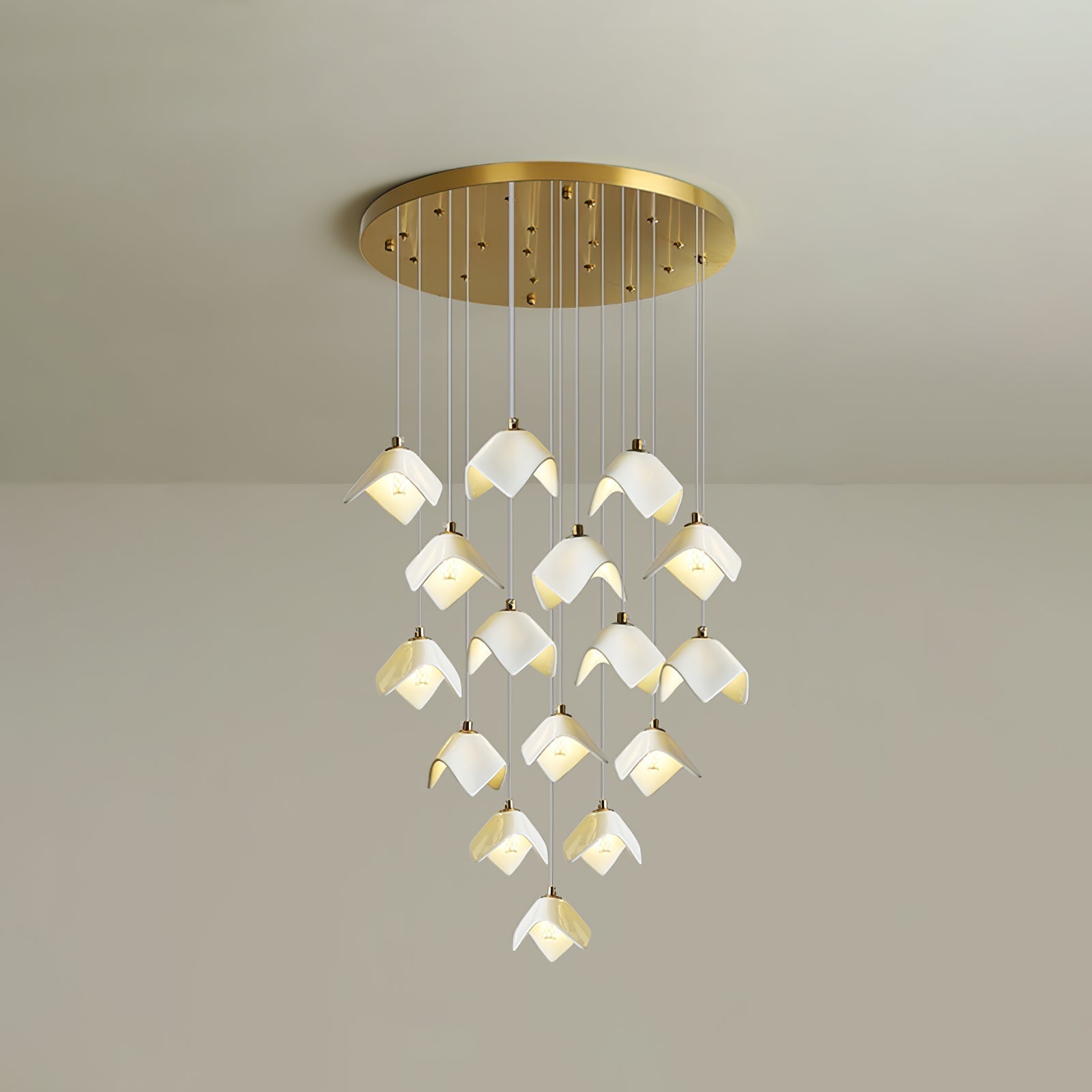 Cithayra Geometrischer Kronleuchter aus Glas und Messing-Letslighting