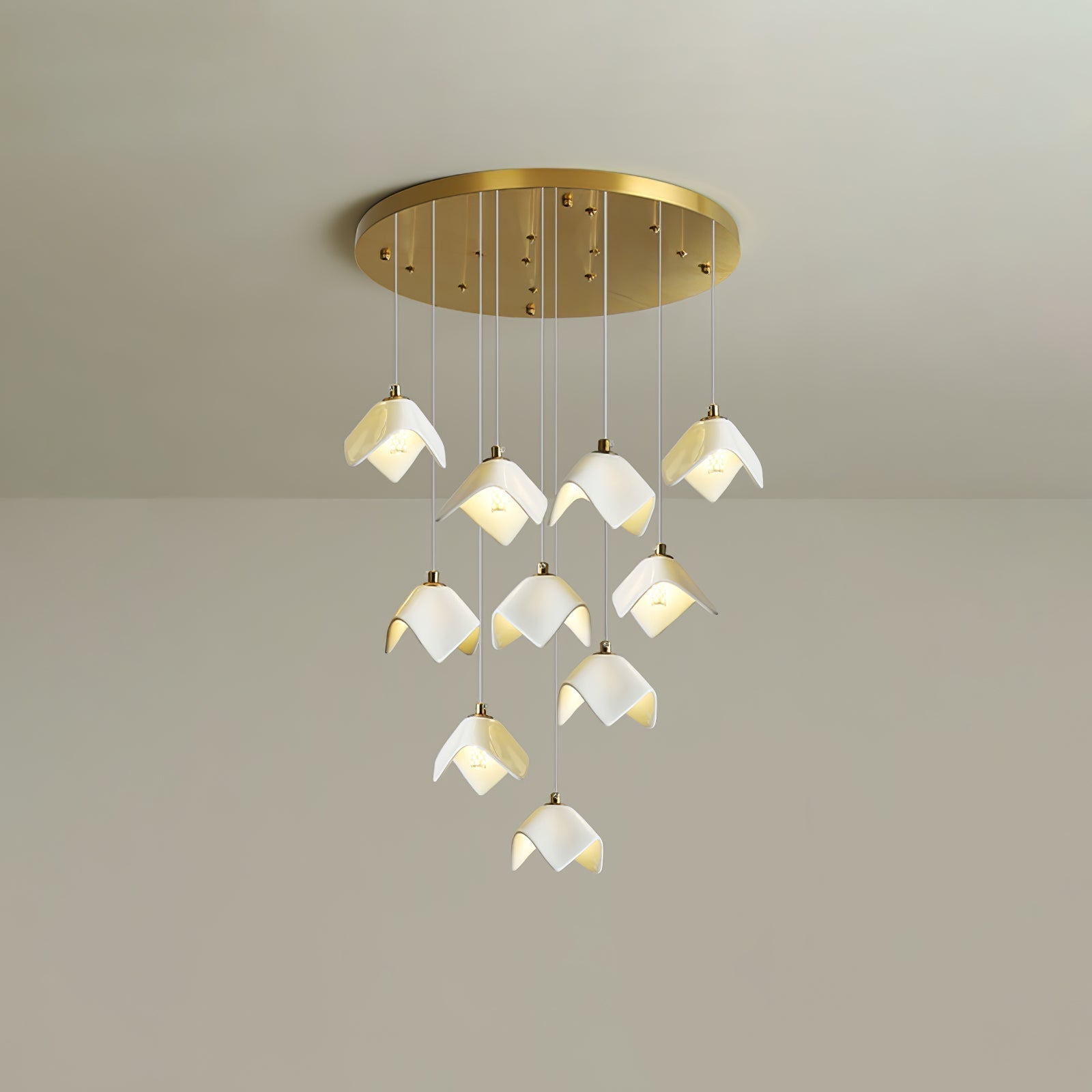 Cithayra Geometrischer Kronleuchter aus Glas und Messing-Letslighting