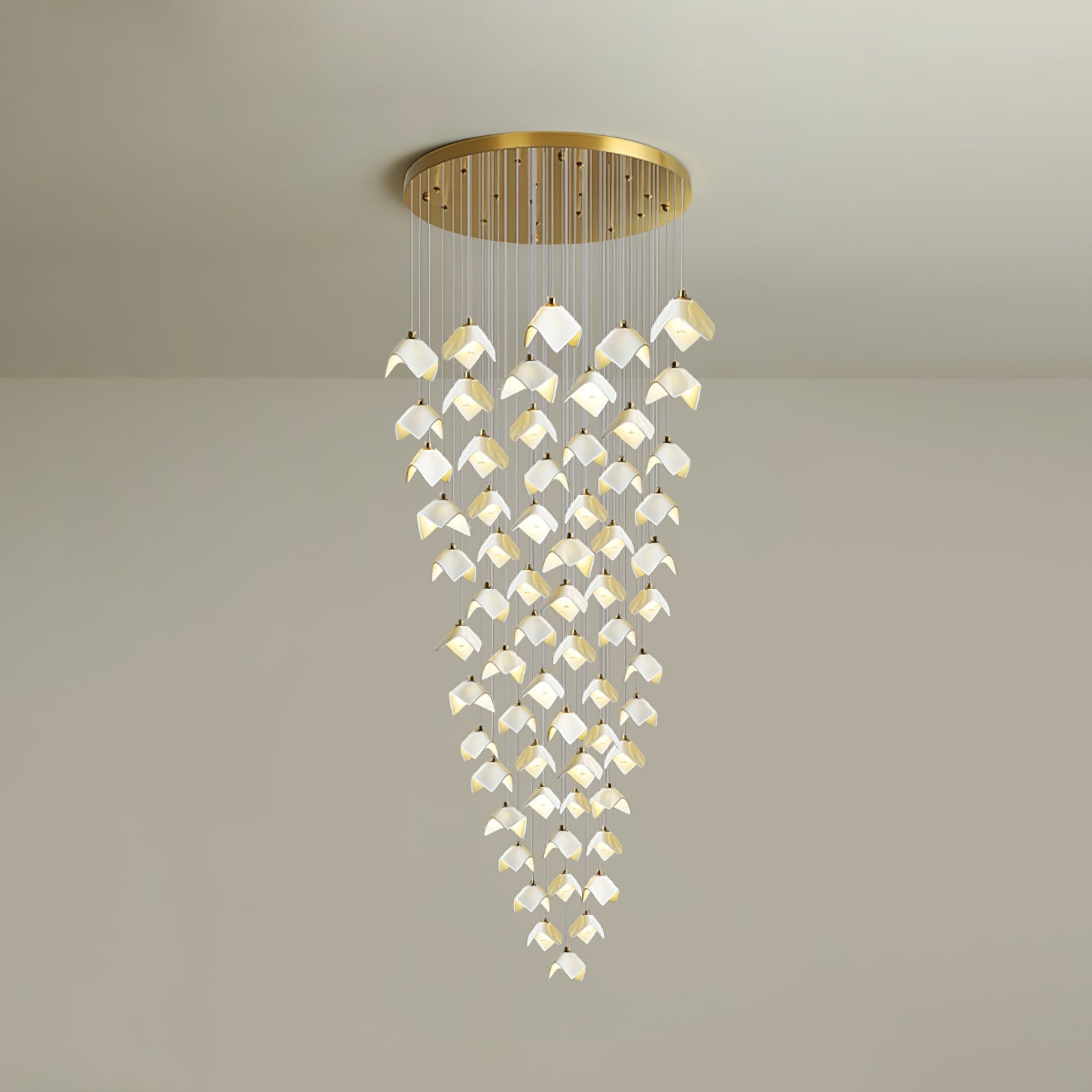 Cithayra Geometrischer Kronleuchter aus Glas und Messing-Letslighting