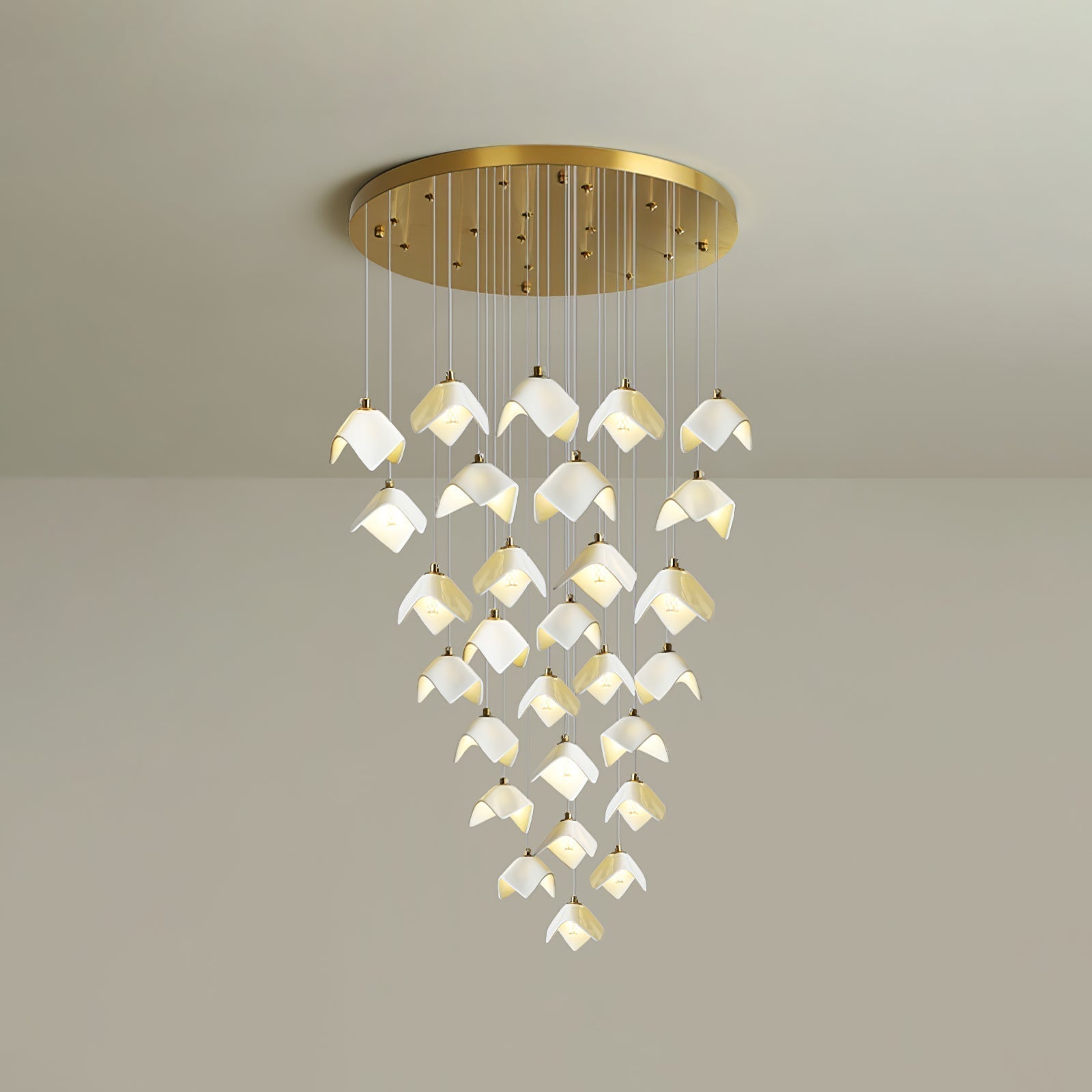 Cithayra Geometrischer Kronleuchter aus Glas und Messing-Letslighting
