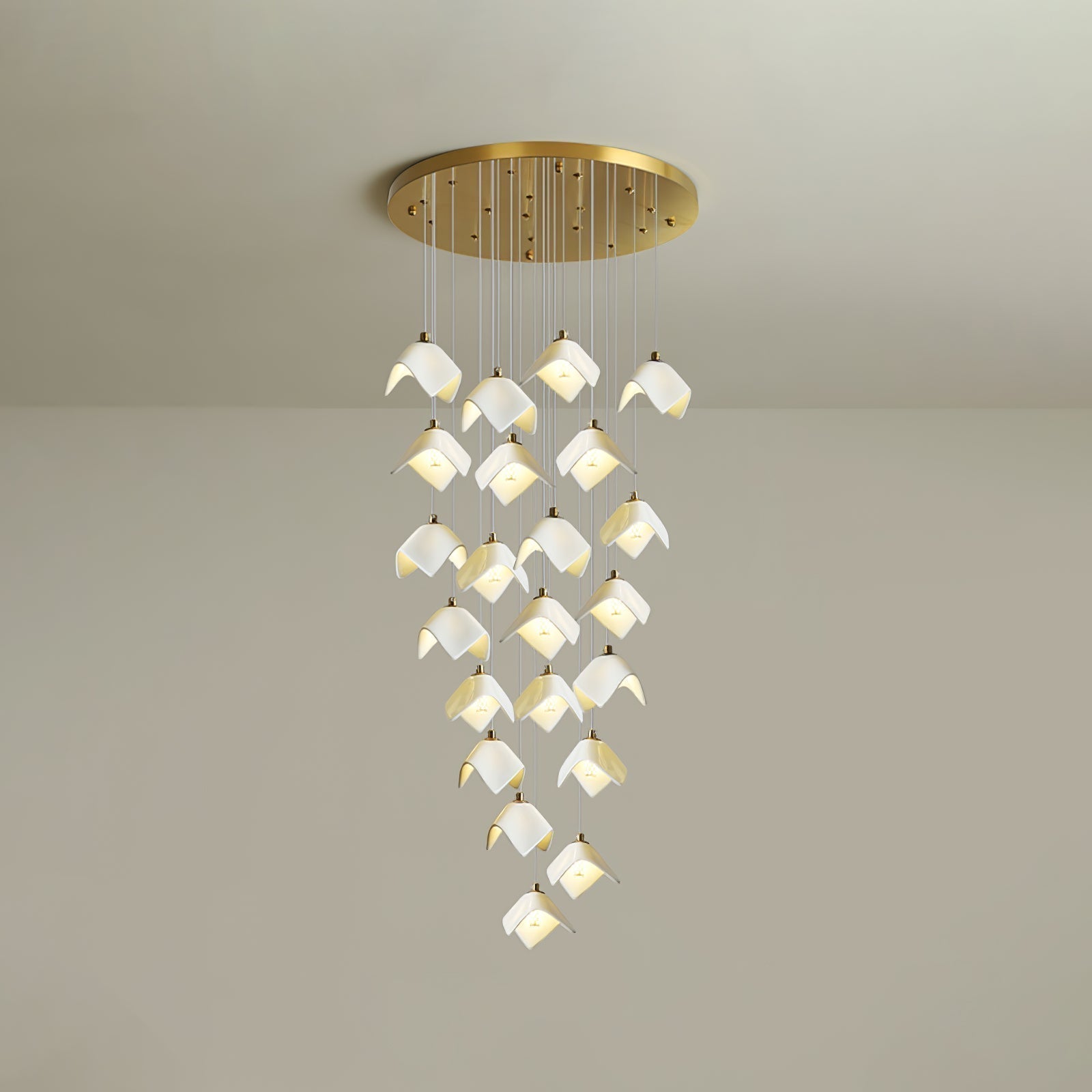 Cithayra Geometrischer Kronleuchter aus Glas und Messing-Letslighting