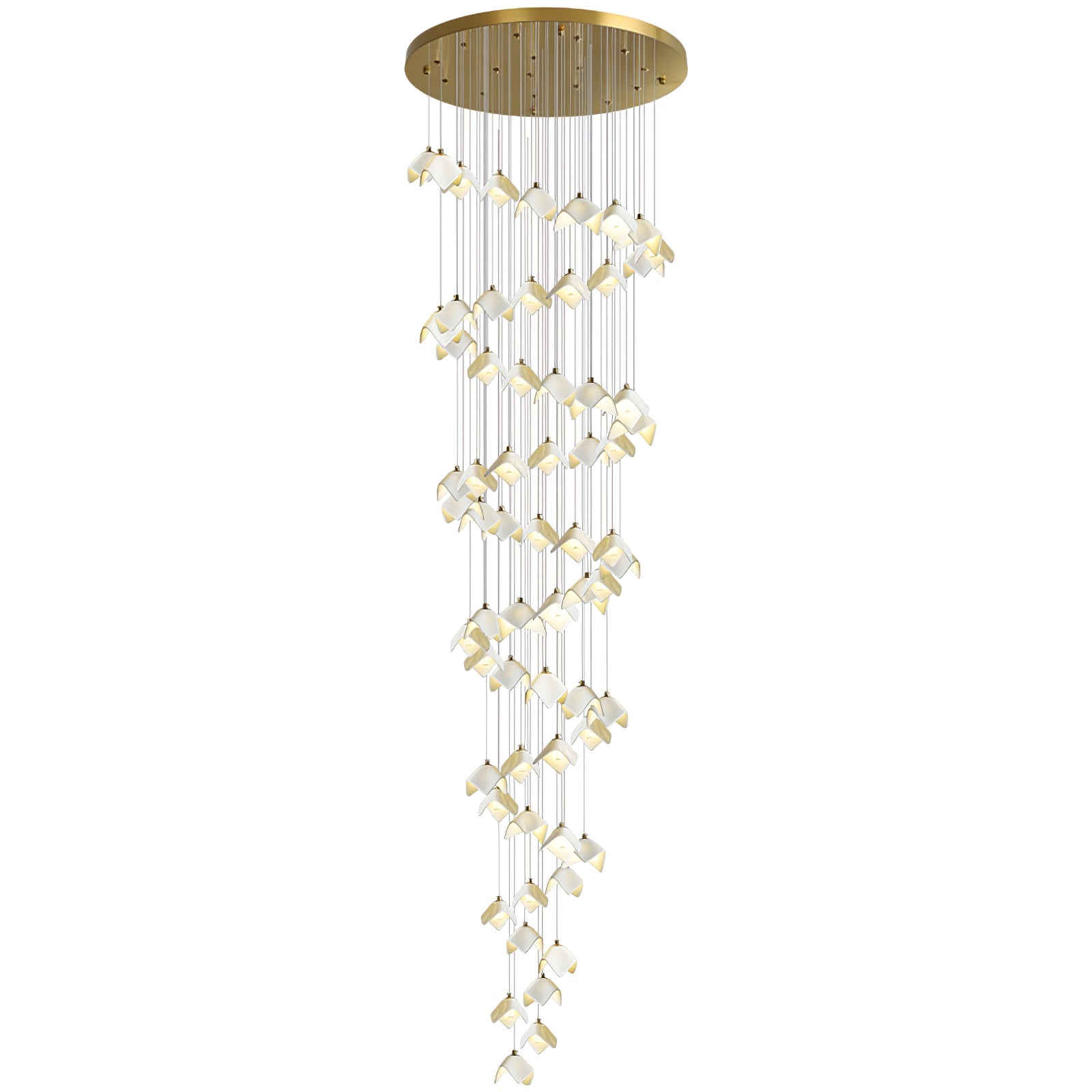 Cithayra Geometrischer Kronleuchter aus Glas und Messing-Letslighting