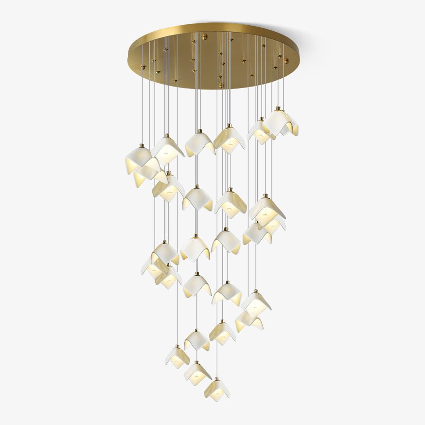 Cithayra Geometrischer Kronleuchter aus Glas und Messing-Letslighting