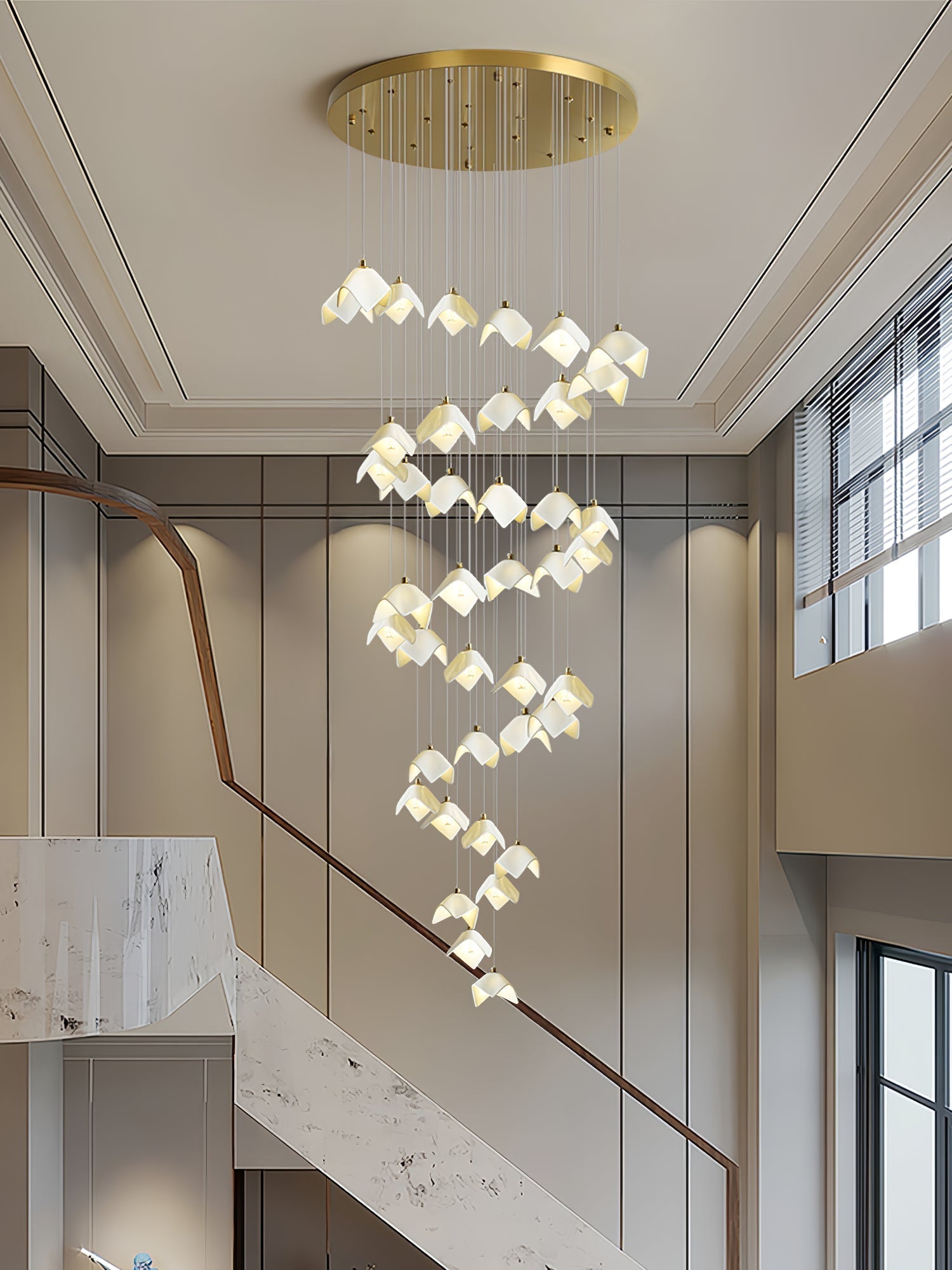 Cithayra Geometrischer Kronleuchter aus Glas und Messing-Letslighting