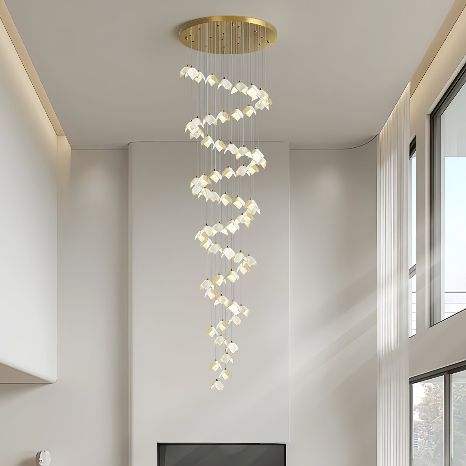 Cithayra Geometrischer Kronleuchter aus Glas und Messing-Letslighting