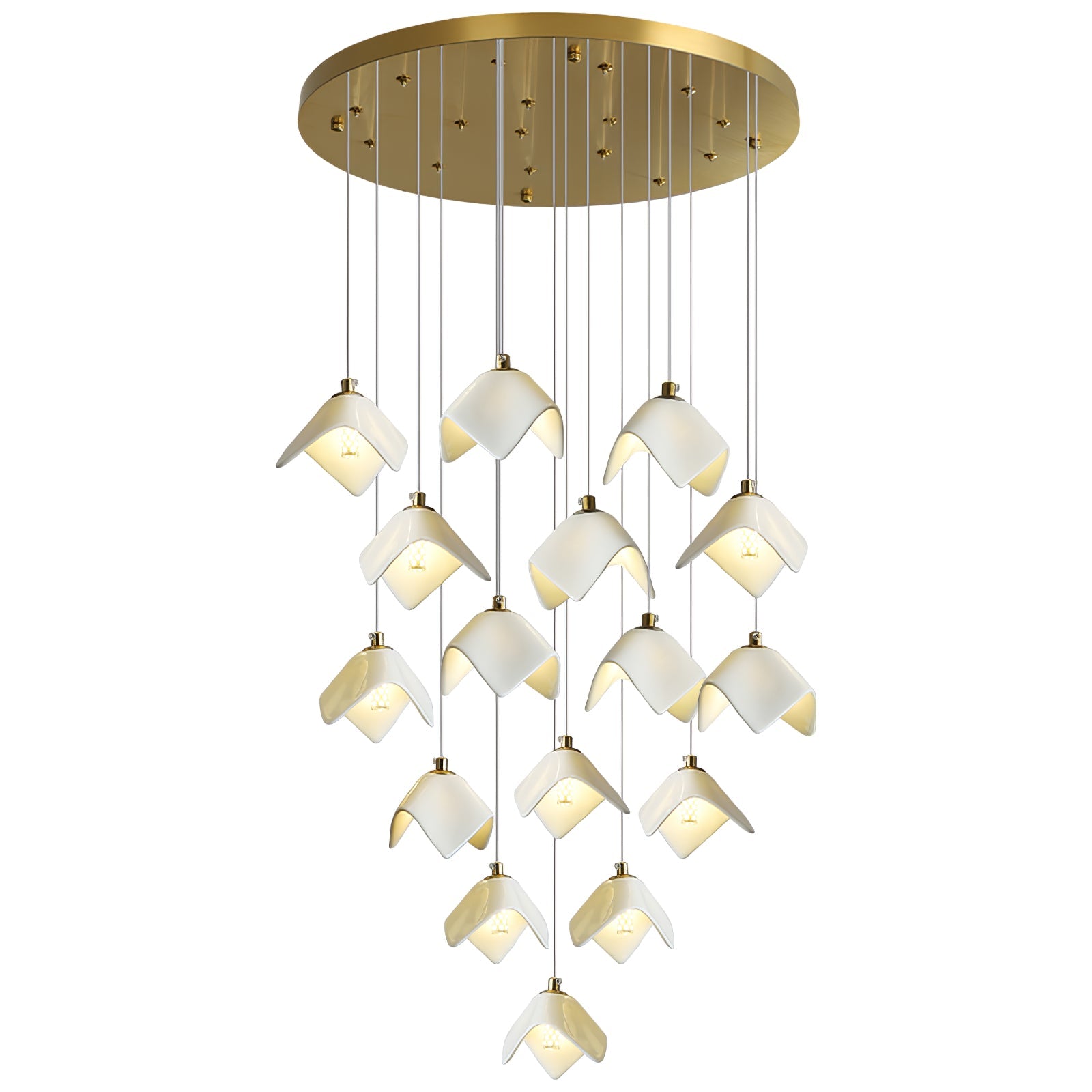 Cithayra Geometrischer Kronleuchter aus Glas und Messing-Letslighting