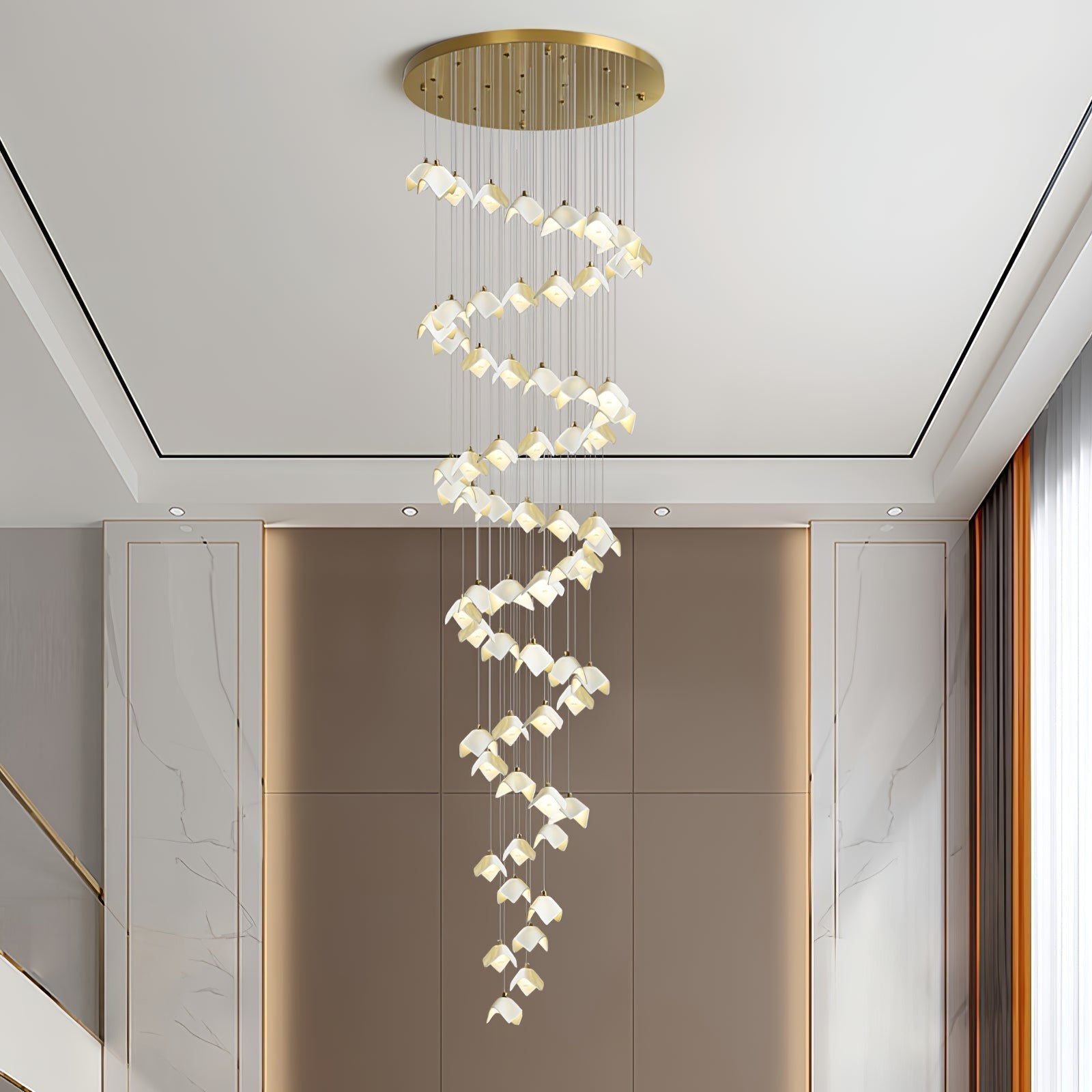 Cithayra Geometrischer Kronleuchter aus Glas und Messing-Letslighting