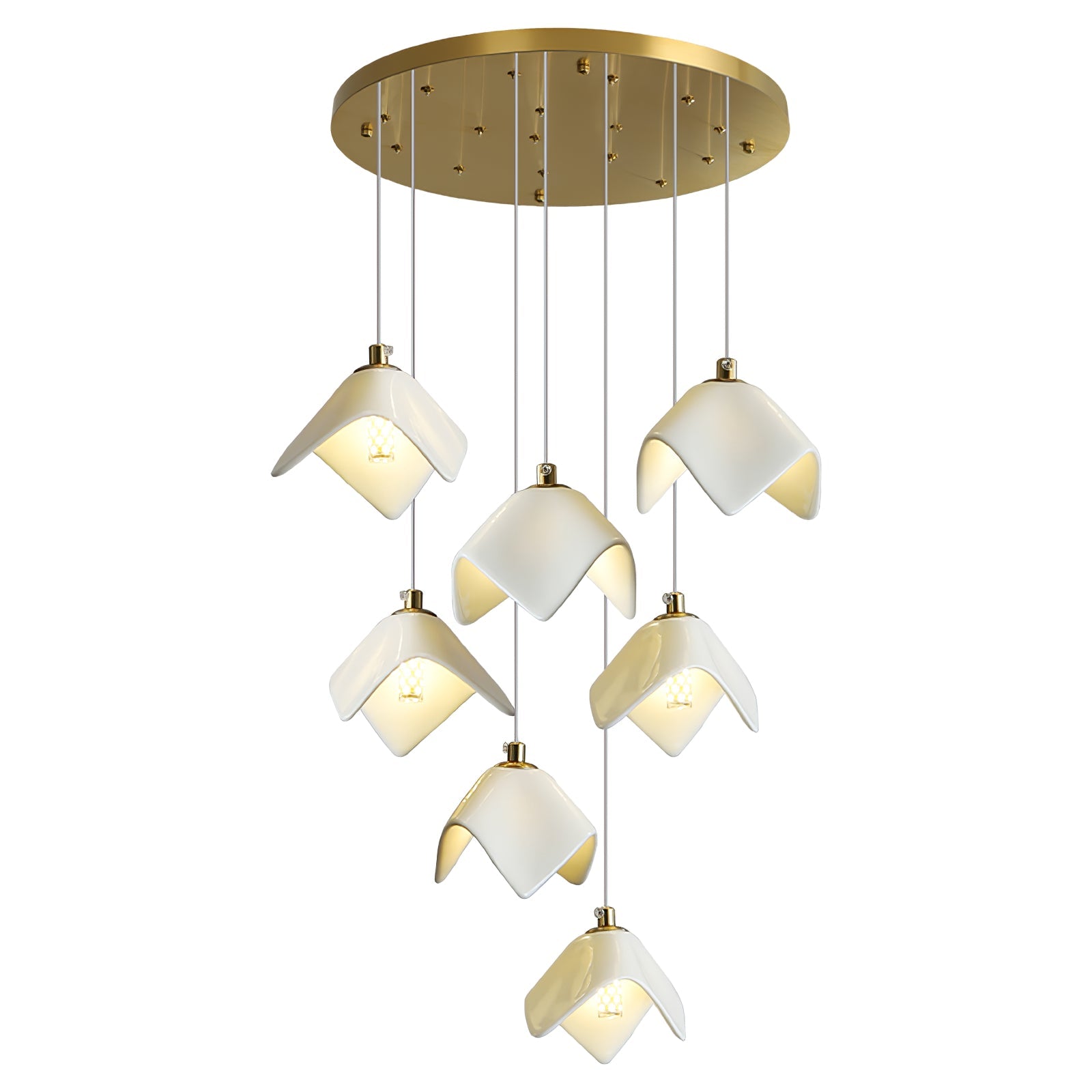 Cithayra Geometrischer Kronleuchter aus Glas und Messing-Letslighting