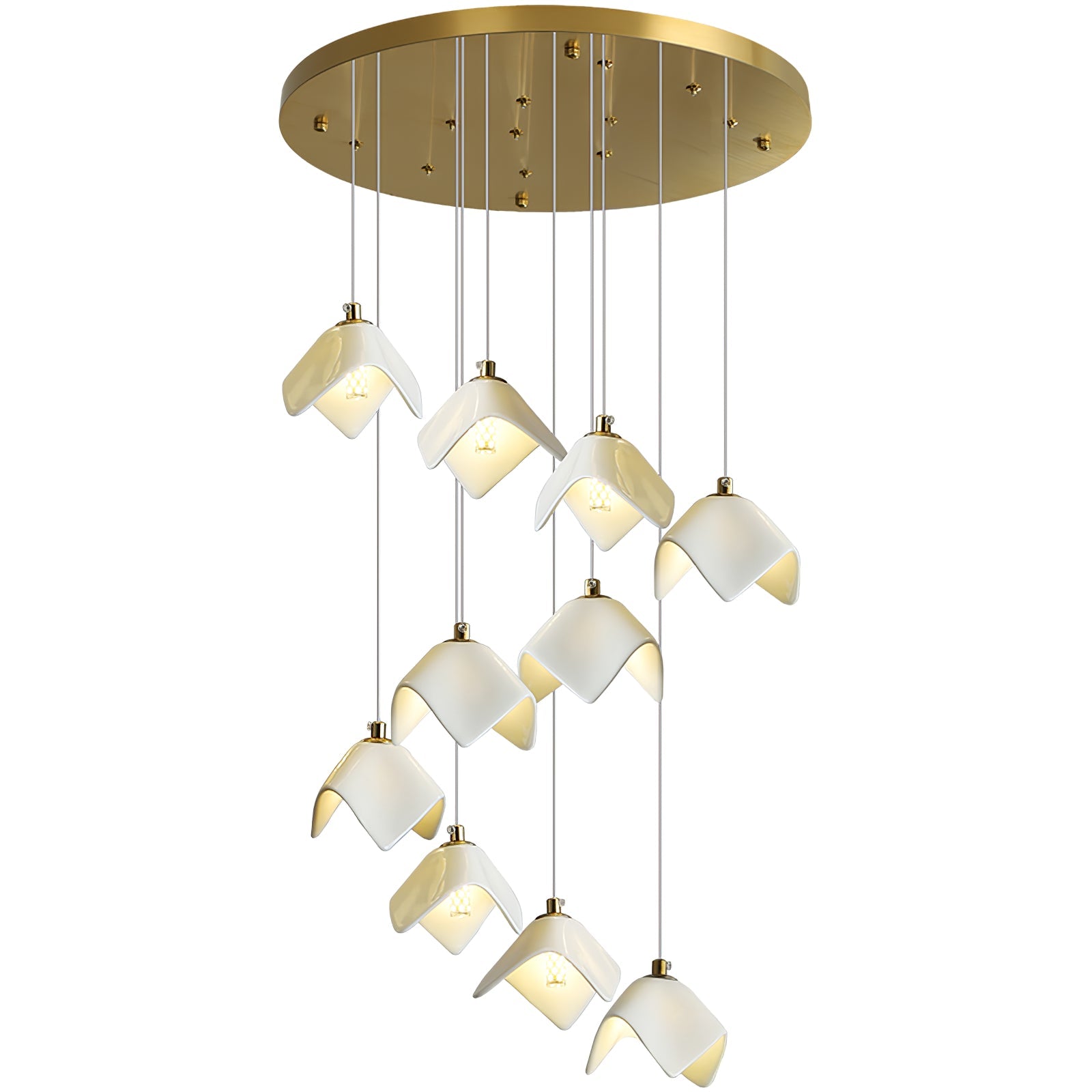 Cithayra Geometrischer Kronleuchter aus Glas und Messing-Letslighting