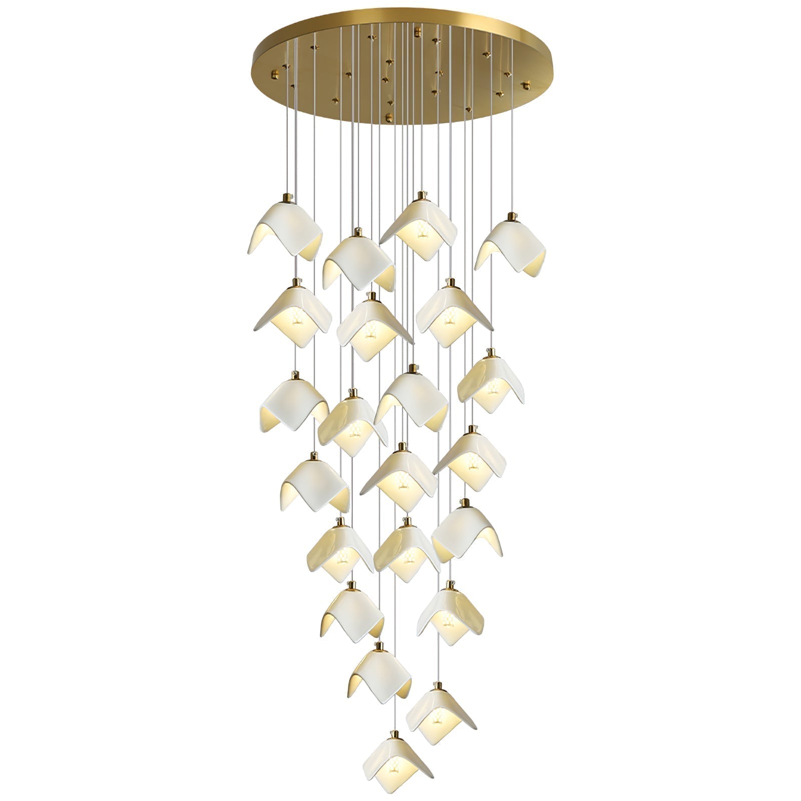 Cithayra Geometrischer Kronleuchter aus Glas und Messing-Letslighting